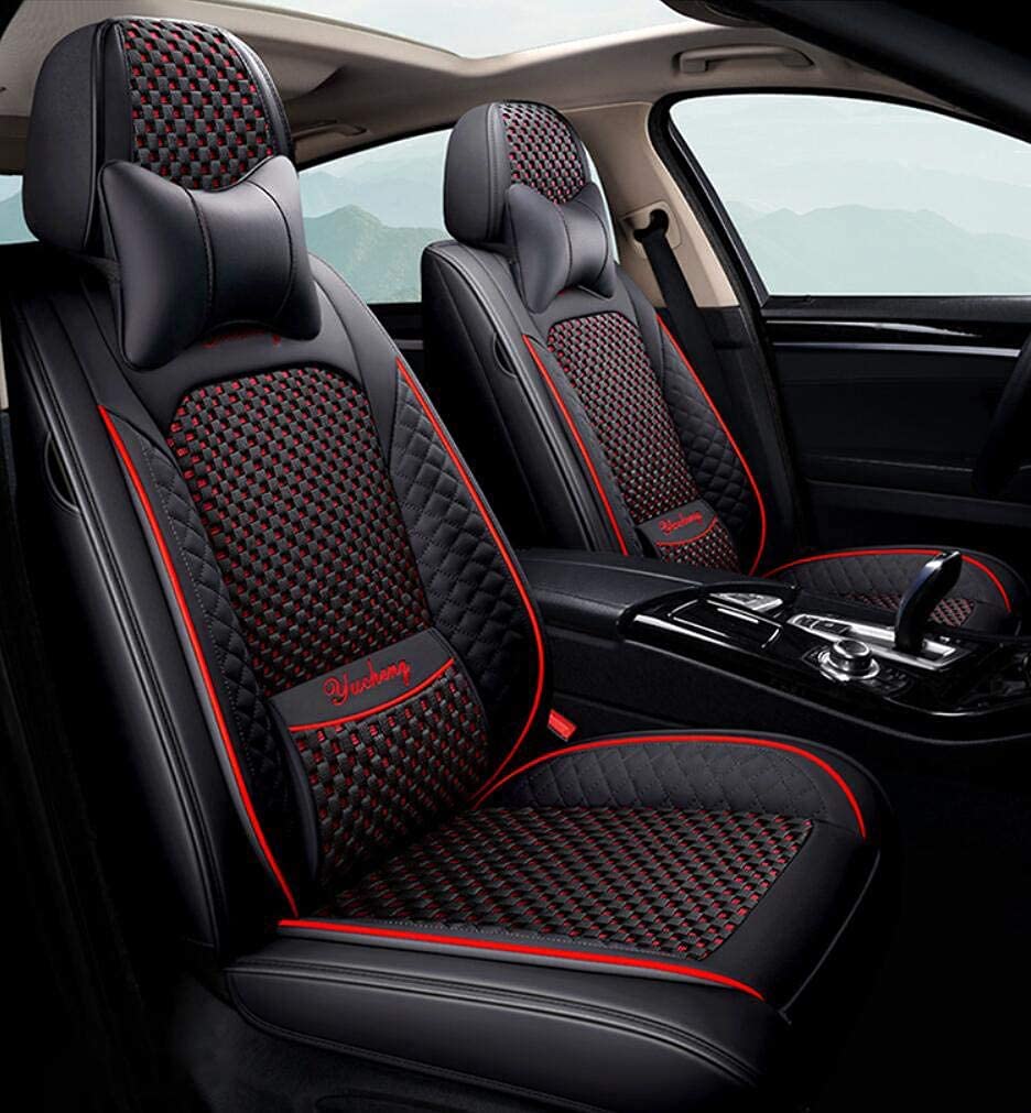 Fly YUTING All-Season Universal Car Seat Covers - 5-Piece Set, Premium Wear-Resistant PU Leather, Fits Most Vehicles - Perfect for Road Trips, Daily Commutes & Family Protection