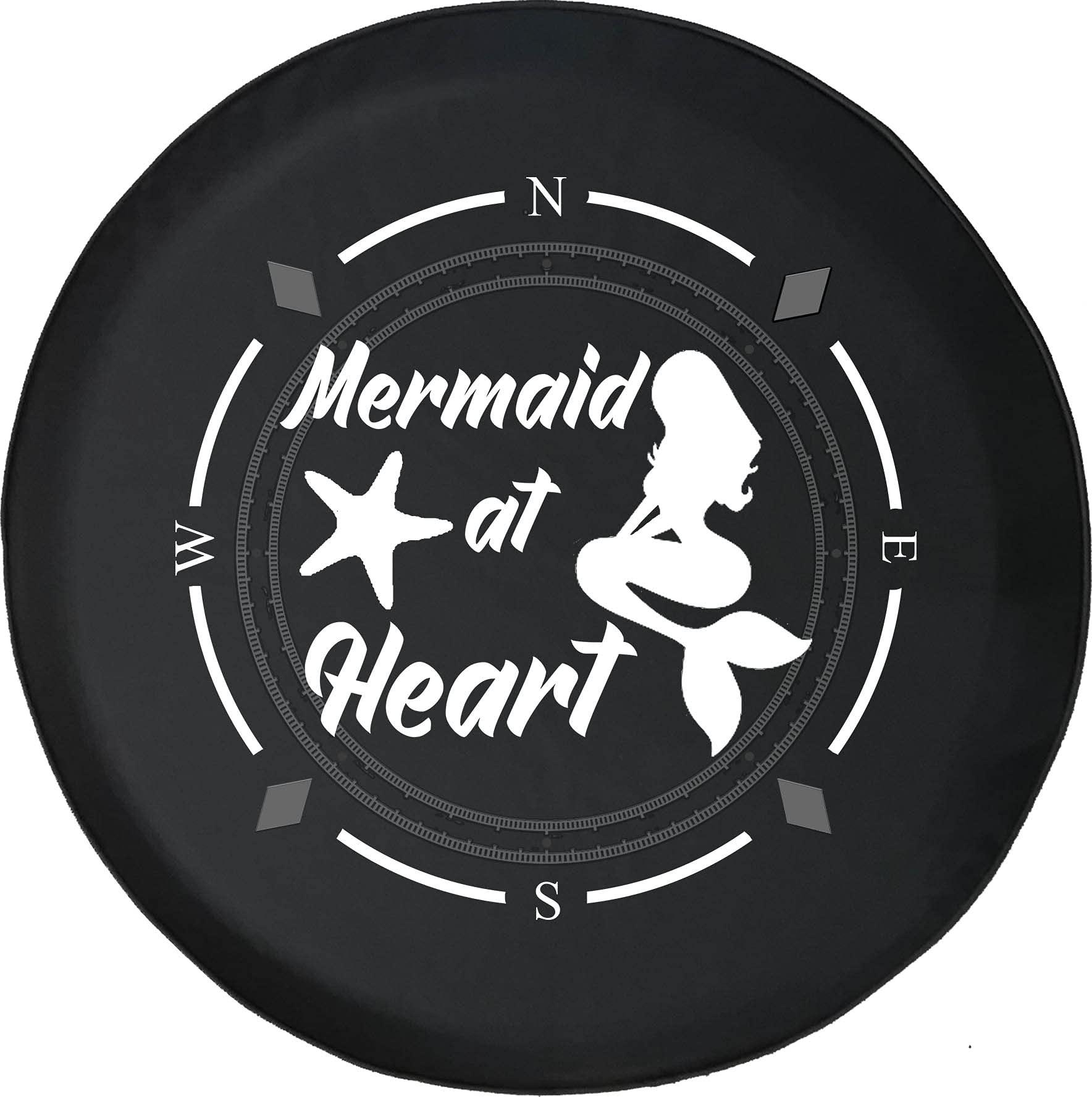 American Unlimited Spare Tire Cover with Compass & Mermaid Design - Universal Fit for SUV, Trailer, RV & Most Vehicles | Durable Wheel Protection for Off-Road Adventures & Camping Trips