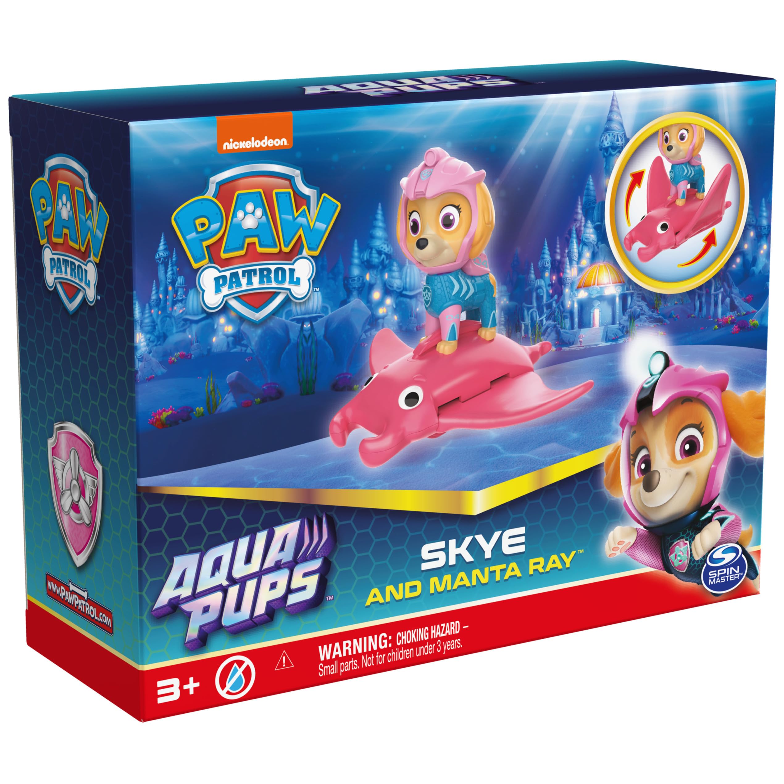 PAW Patrol Aqua Pups Skye & Manta Ray Action Figure Set - Kids Water Adventure Toys for Boys & Girls Ages 3+ | Perfect for Pool Play, Bathtime Fun & Ocean-Themed Imaginative Play