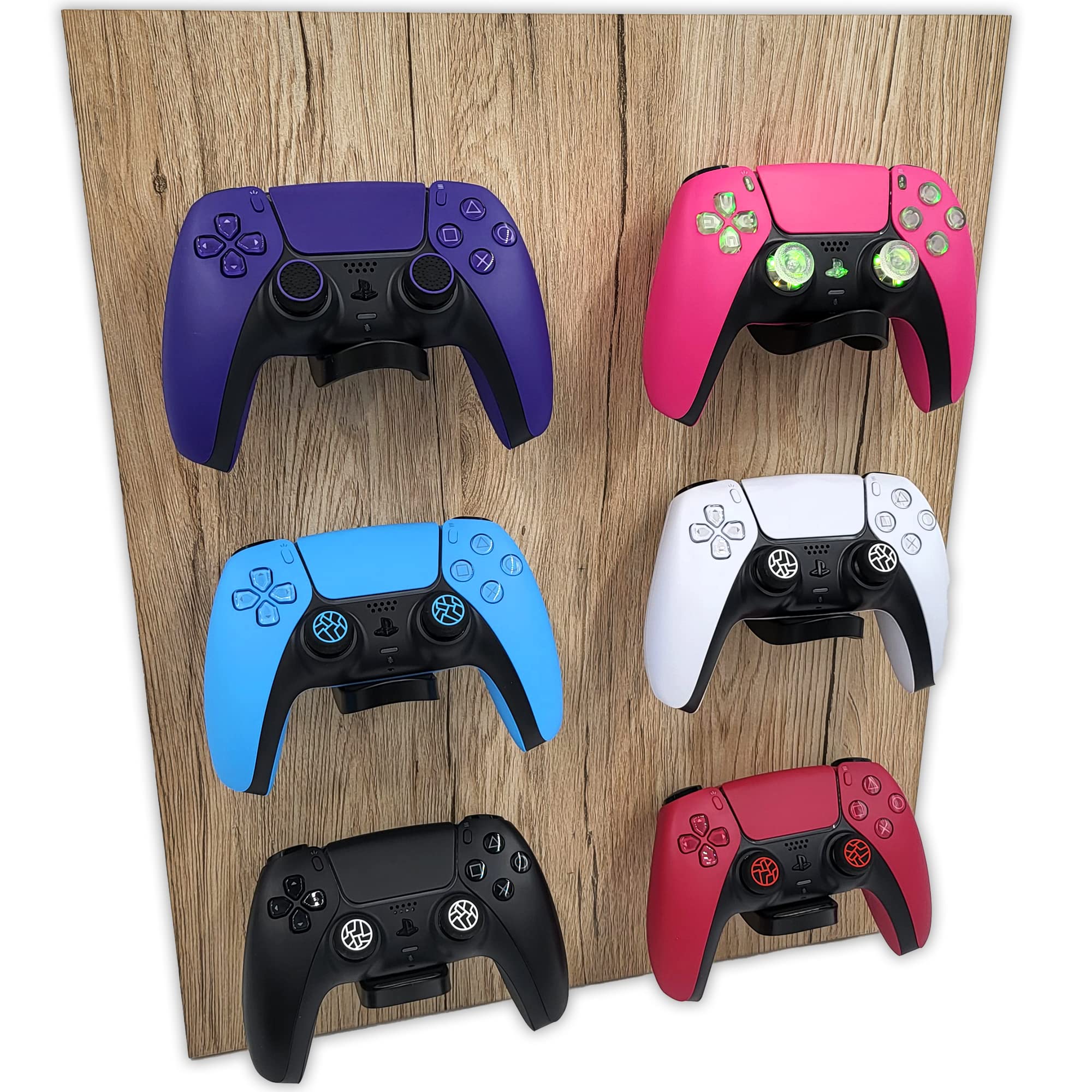 MatoSan® PS5 Headset Stand for Playstation 5 - 4 Pack with 3D Controller Wall Mount - Black | Perfect for Gaming Setup & Organized Storage
