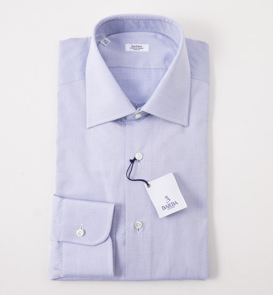 Premium Blue Diamond Jacquard Cotton Shirt for Men - Breathable & Stylish Casual Wear for Office, Dating & Outdoor Activities