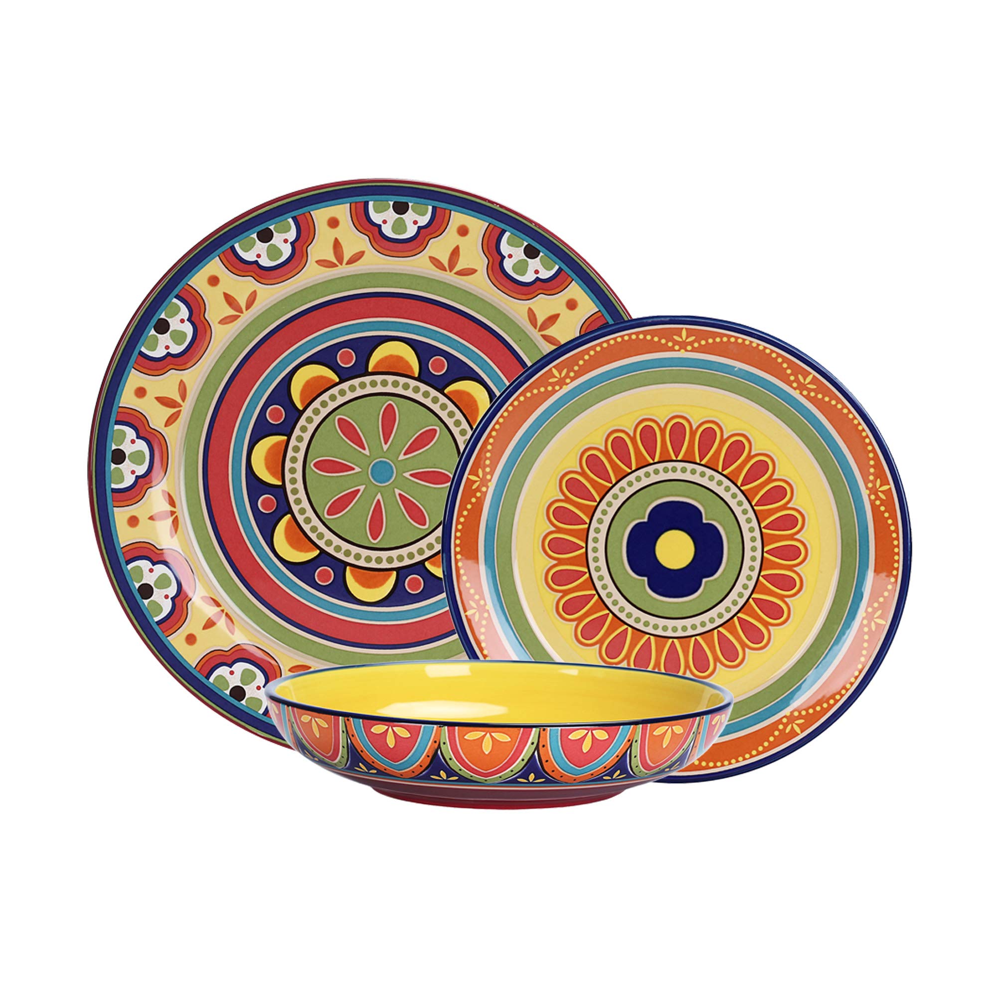 Bico Tunisian Ceramic 12-Piece Dinnerware Set - Service for 4 with 11