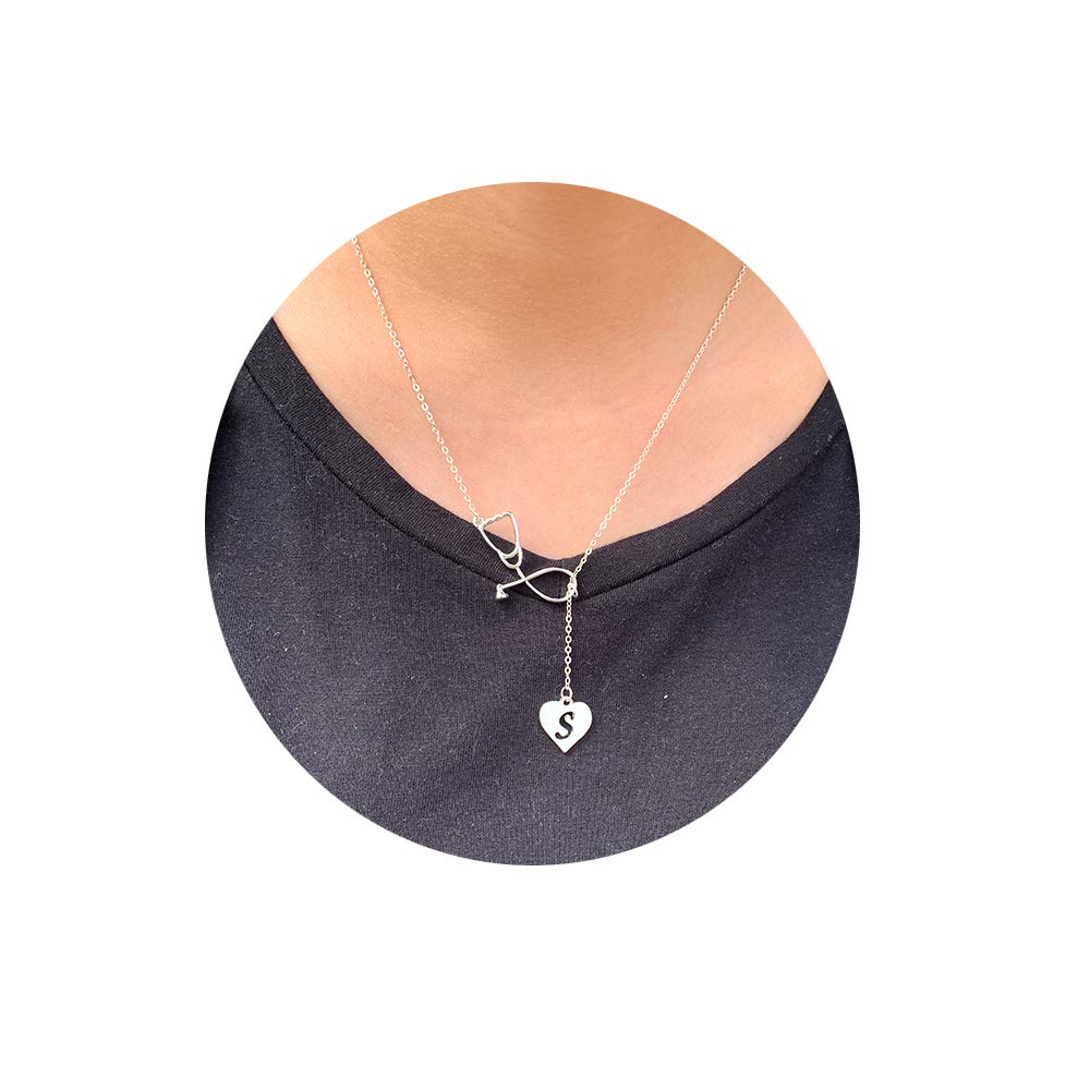 **Personalized Nurse Necklace for Women - Initial Nurse Graduation Gift, Nurses Week Appreciation Jewelry for Her - Perfect Nursing School Graduation & Student Nurse Gift - Ideal for Work, Clinicals & Special Occasions**