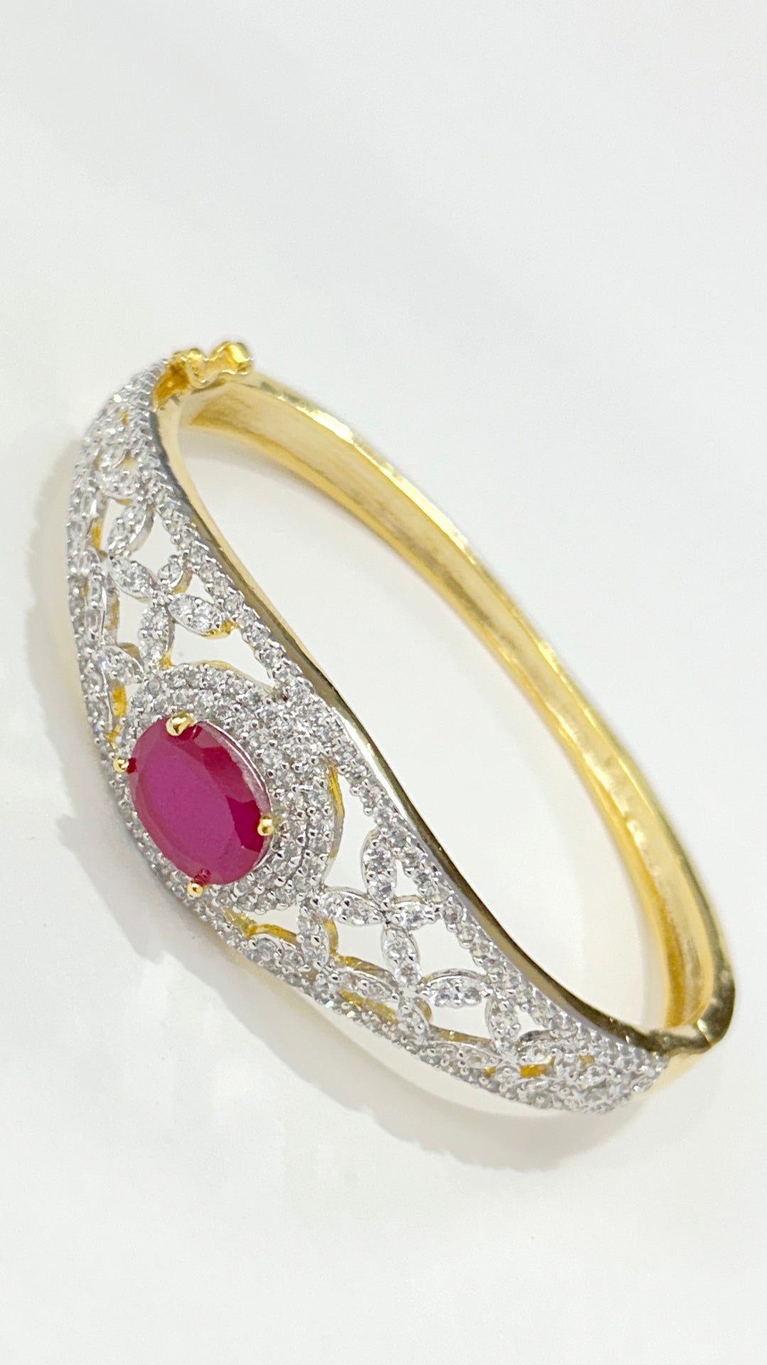 American Diamond & Semi Precious Stone Bracelet (D189) - Elegant Jewelry for Women, Perfect for Parties, Weddings & Special Occasions