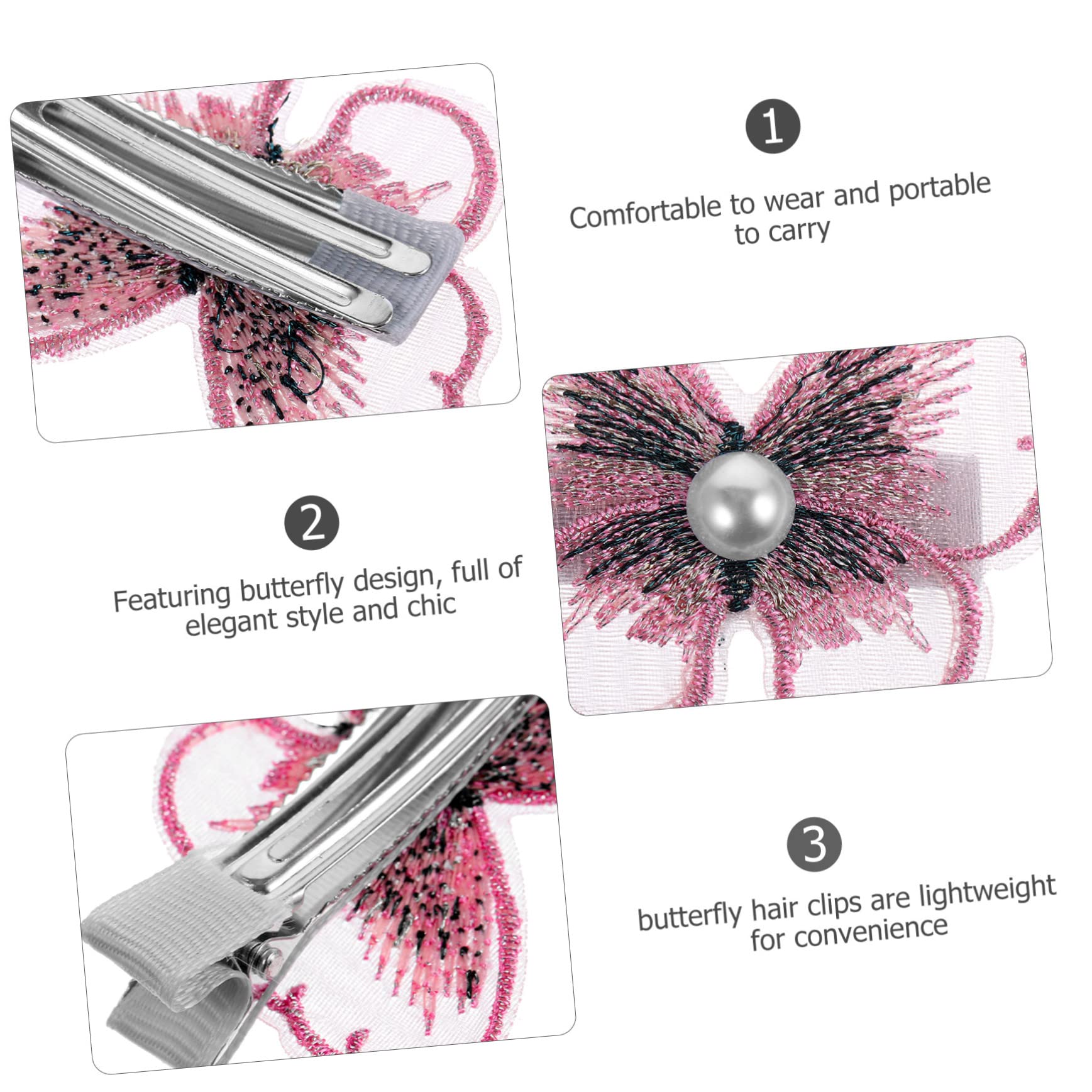 BIUDECO 6pcs Butterfly Hair Clips for Women & Girls - Stylish Metal Hair Pins for Women's Hair Accessories - Perfect for School, Parties, Weddings & Daily Styling