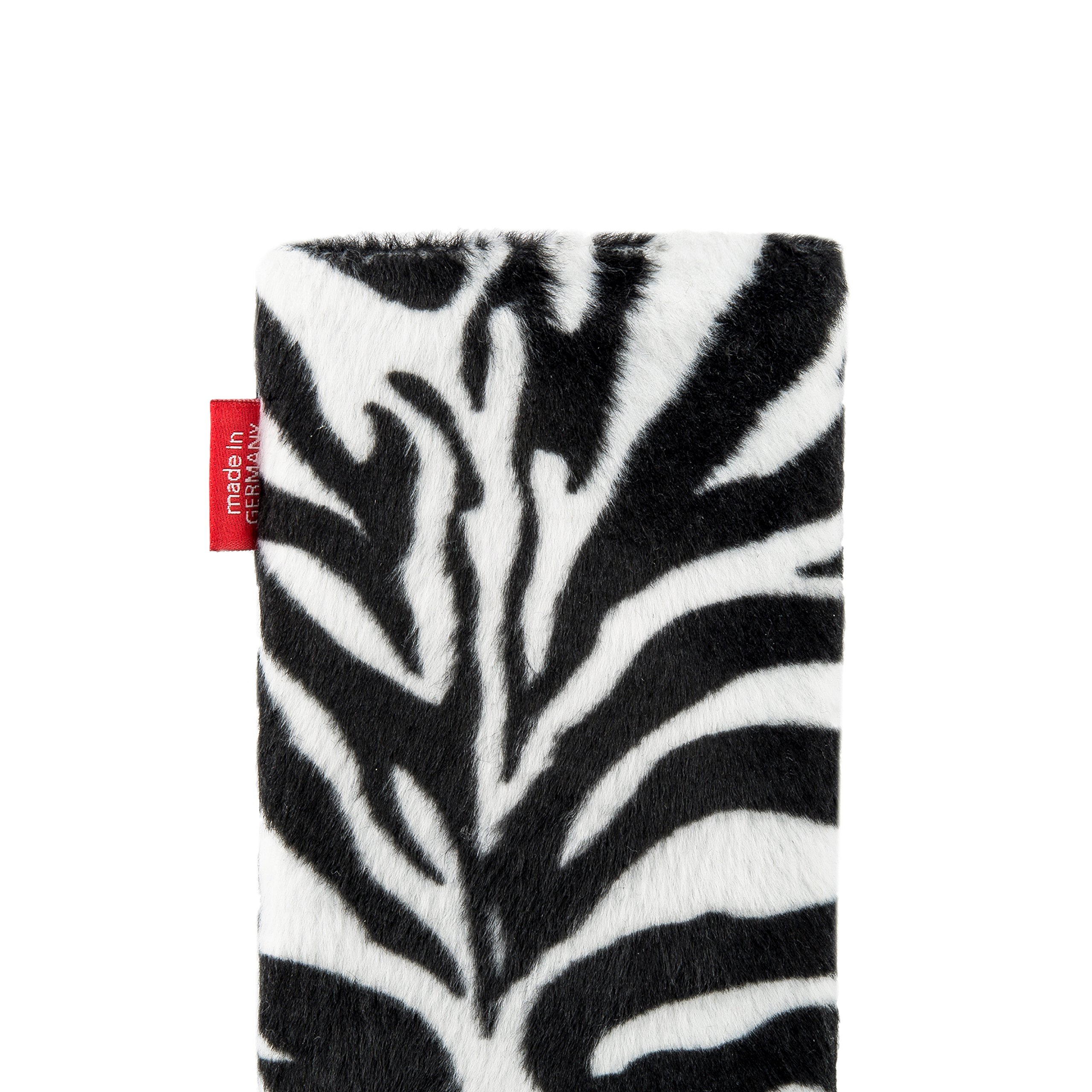 Premium Zebra Print Custom Tailored Sleeve for Apple iPhone 11 Pro Max - German Made Faux Fur Pouch Case with Microfiber Lining for Screen Protection & Cleaning - Perfect for Travel, Work & Everyday Use