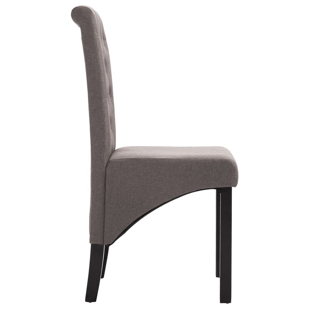SKM Modern Dining Chairs Set of 2 - Taupe Fabric Upholstered Comfortable Kitchen Chairs for Dining Room, Breakfast Nook, and Small Spaces - Model 9242