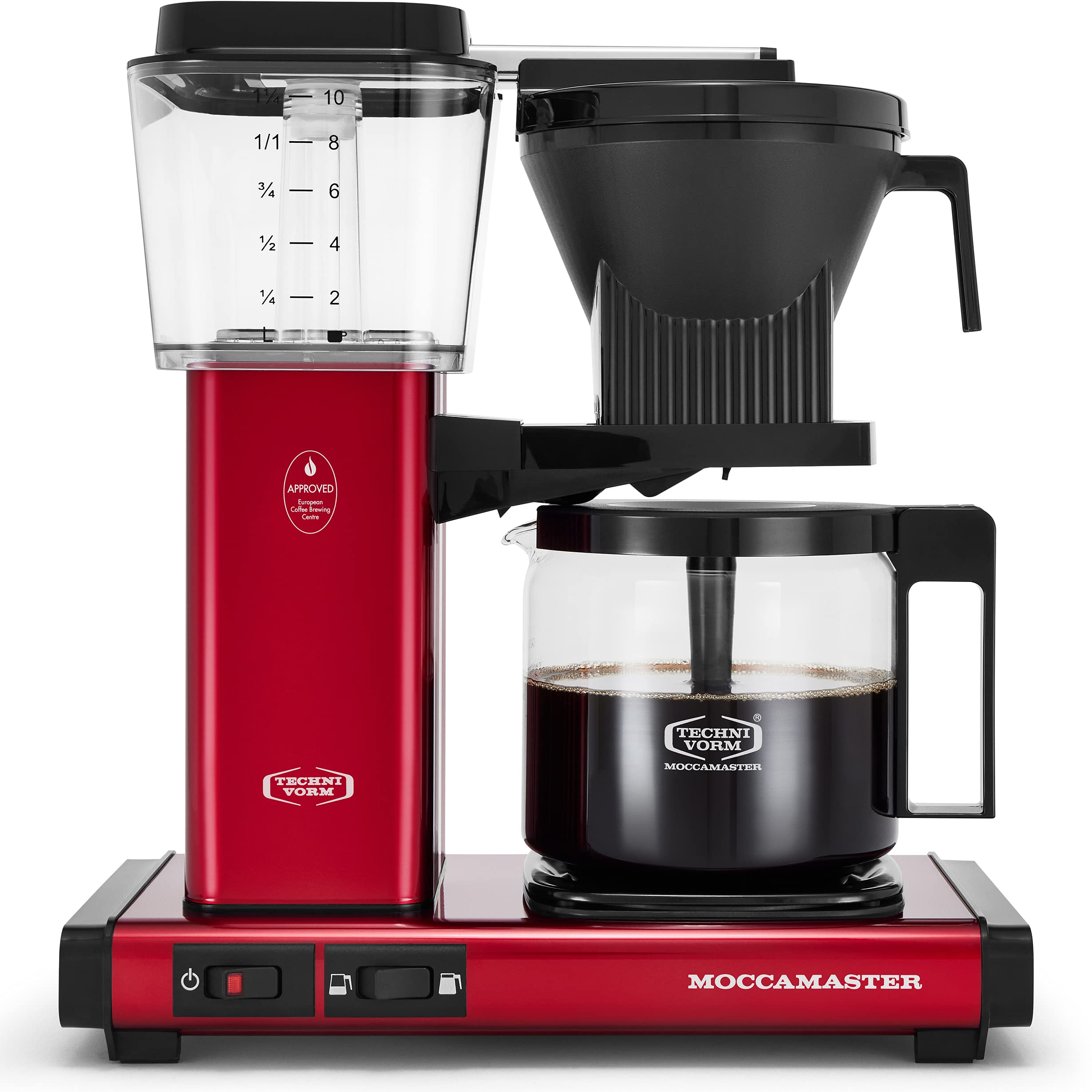 Moccamaster 53944 KBGV Select 10-Cup Drip Coffee Maker - 40 oz (1.25L) Capacity, Candy Apple Red - Perfect for Home, Office & Restaurant Use