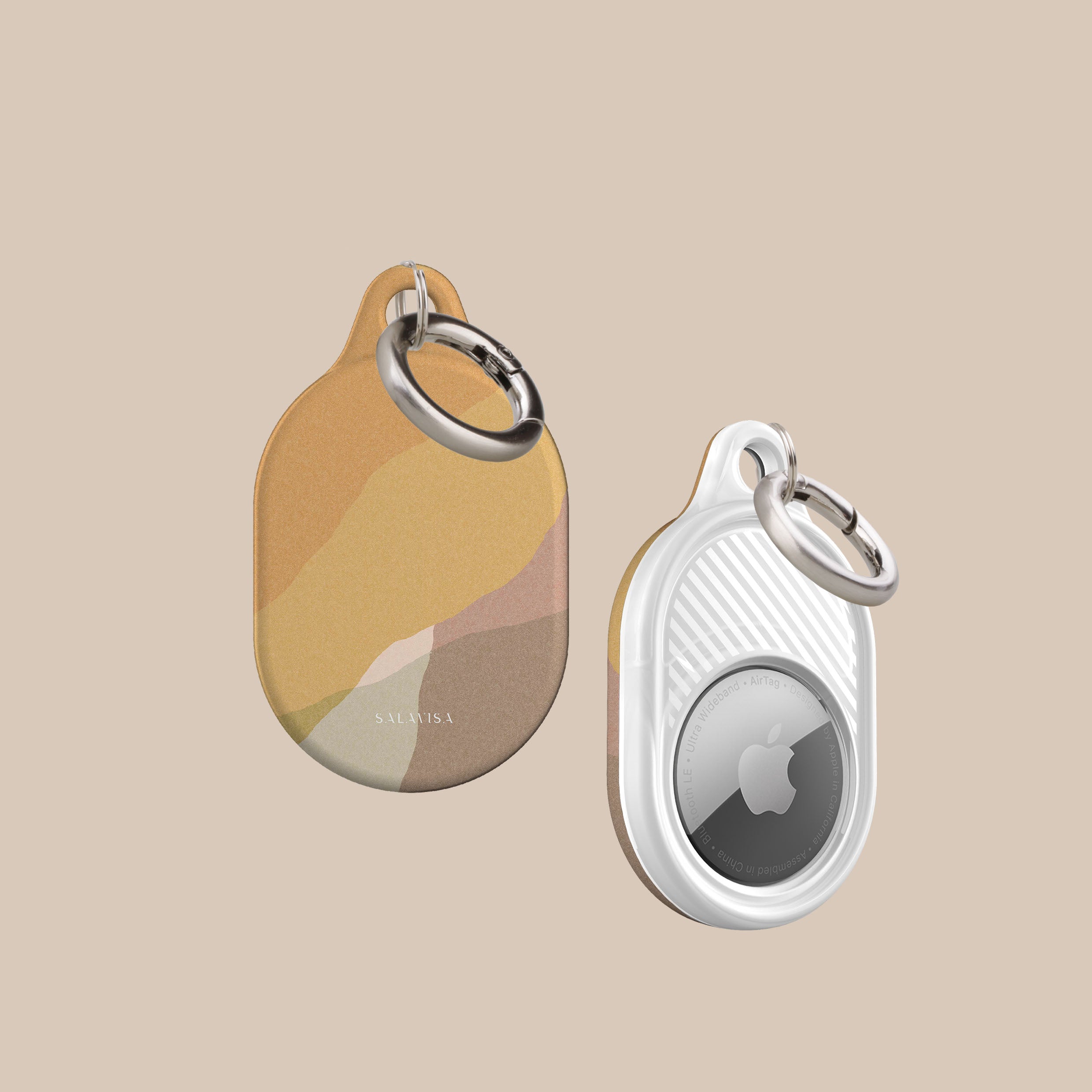 Orange Layers AirTag Holder - Premium Keychain & Luggage Tracker for iPhone | Perfect for Travel, Bags & Personal Items
