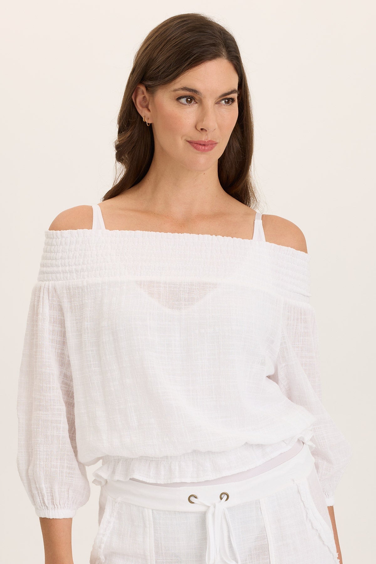 Jolia Women's Gauze Off Shoulder Billow Sleeve Top - Breathable Boho Blouse for Summer Beach, Festival & Casual Outfits