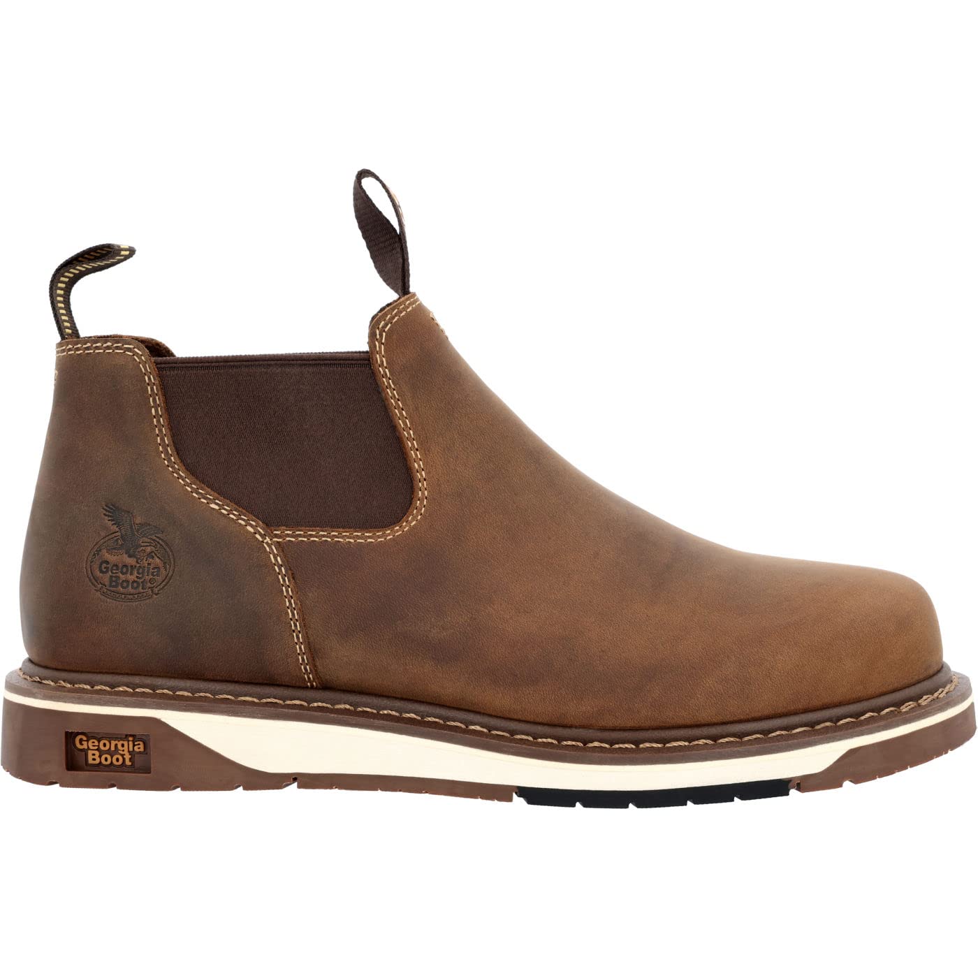 Georgia Boot AMP LT Wedge Work Romeo Slip-On Shoes - Size 10 (W) - Comfortable & Durable Work Boots for Construction, Landscaping & Outdoor Jobs
