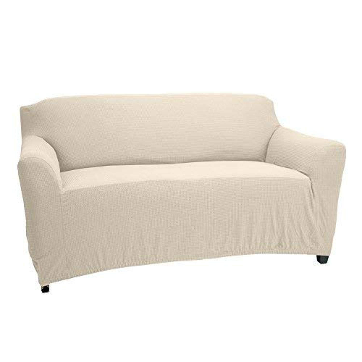 Stretch Furniture Protector Slipcover for Sofa & Loveseat - Waterproof, Anti-Slip, Machine Washable Couch Cover - Protects from Pet Hair, Dust & Spills - Ivory - Perfect for Living Room, Family Room & Pet-Friendly Homes