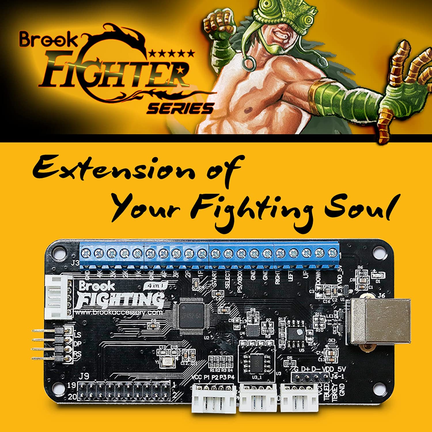 Universal Fighting Board with Headers - Arcade Game Controller for PC, PS4, Xbox - Perfect for Fighting Games, Retro Gaming, and Esports Tournaments