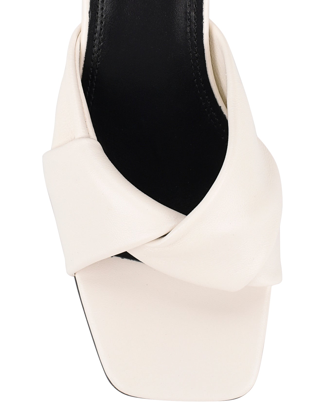 Stylish Story Block Heel Mules in Chalk White Leather - Perfect for Office Wear & Casual Outings