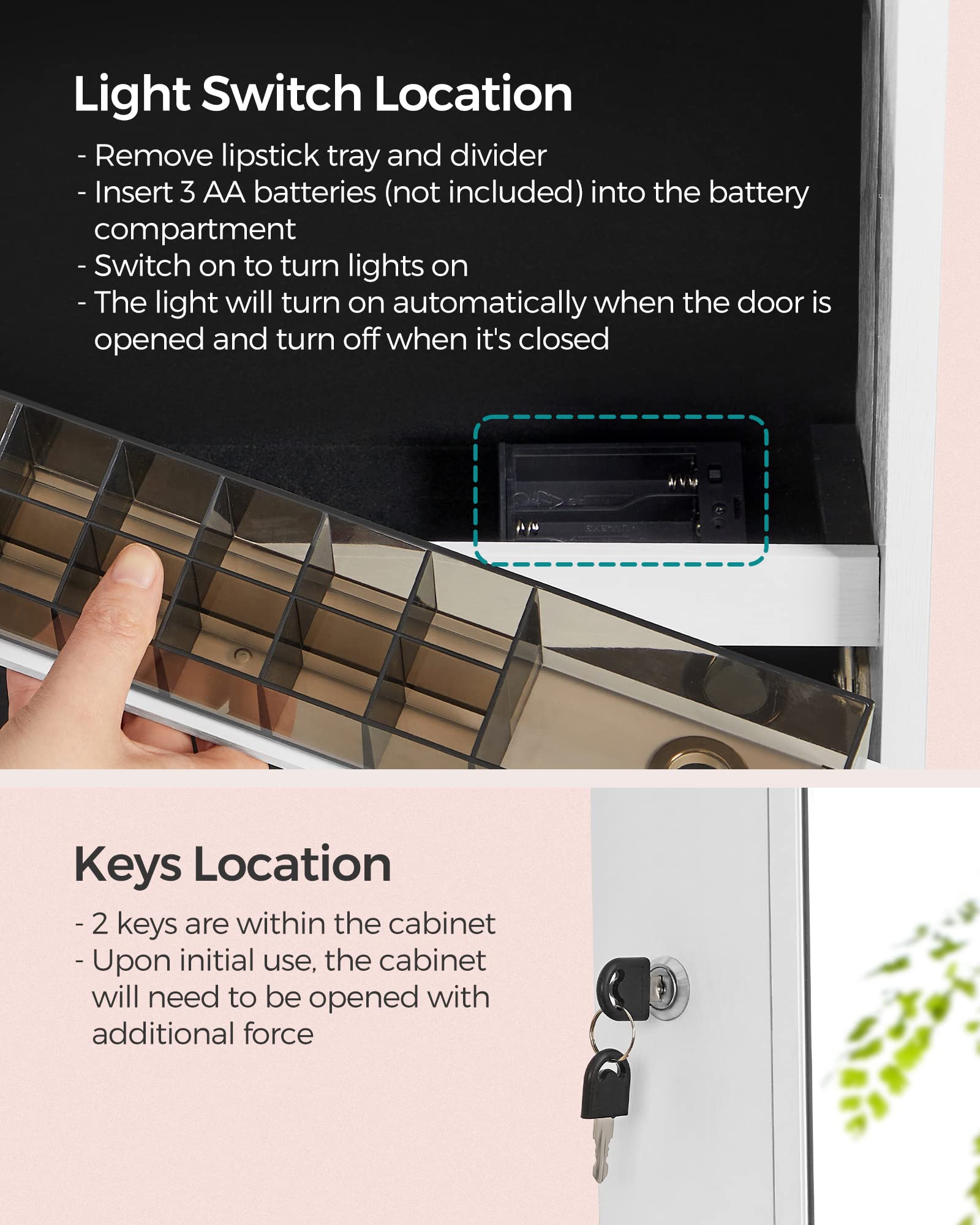 SONGMICS Full-Length LED Jewelry Cabinet with Mirror - White Standing Armoire Organizer with 2 Drawers & Lock, Frameless Design for Bedroom & Closet Storage | Perfect for Jewelry Display, Makeup Vanity & Home Decor