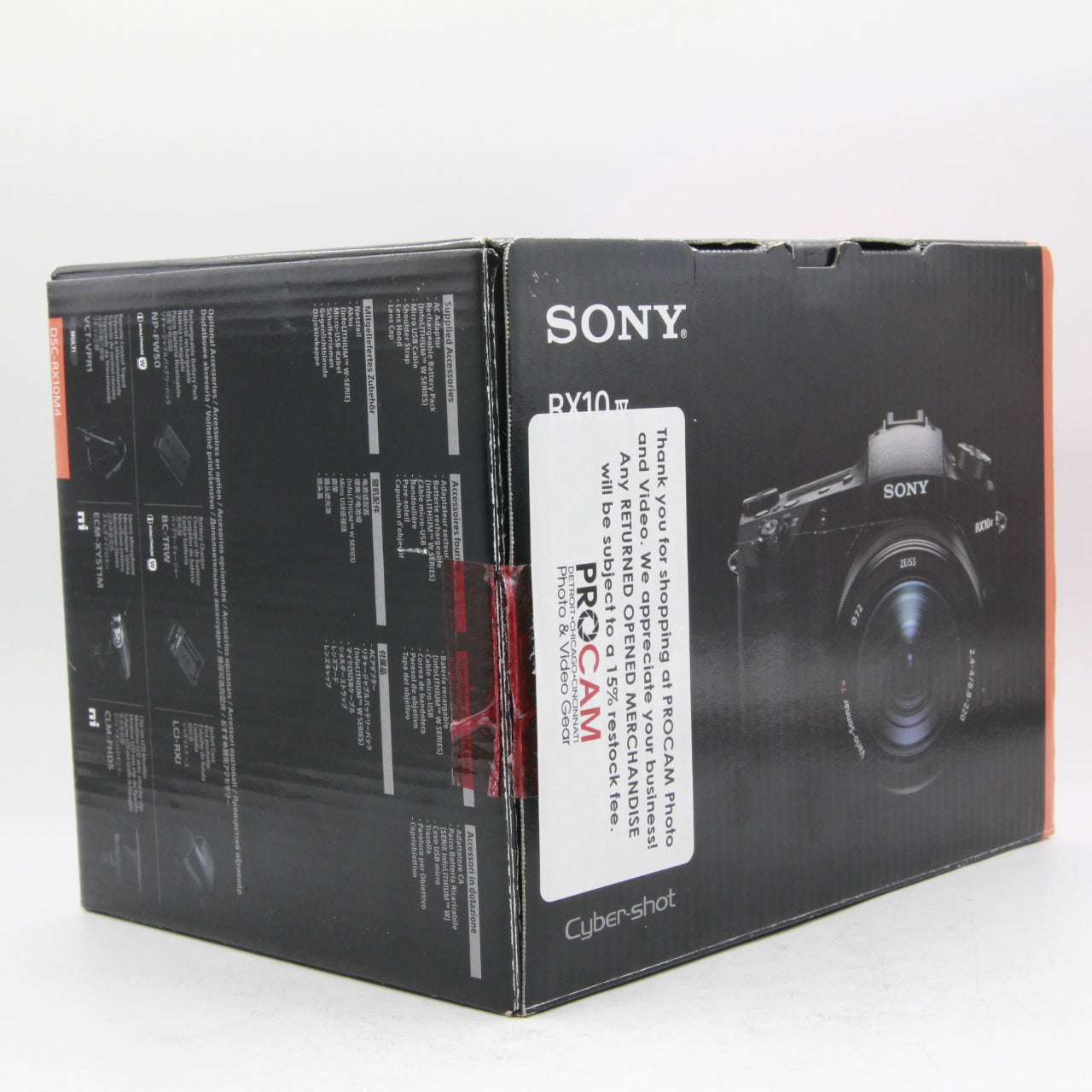 Open Box Sony Cyber-shot DSC RX10 IV Digital Camera - 20.1MP, 24-600mm Zoom Lens, 4K Video - Perfect for Travel, Wildlife & Sports Photography