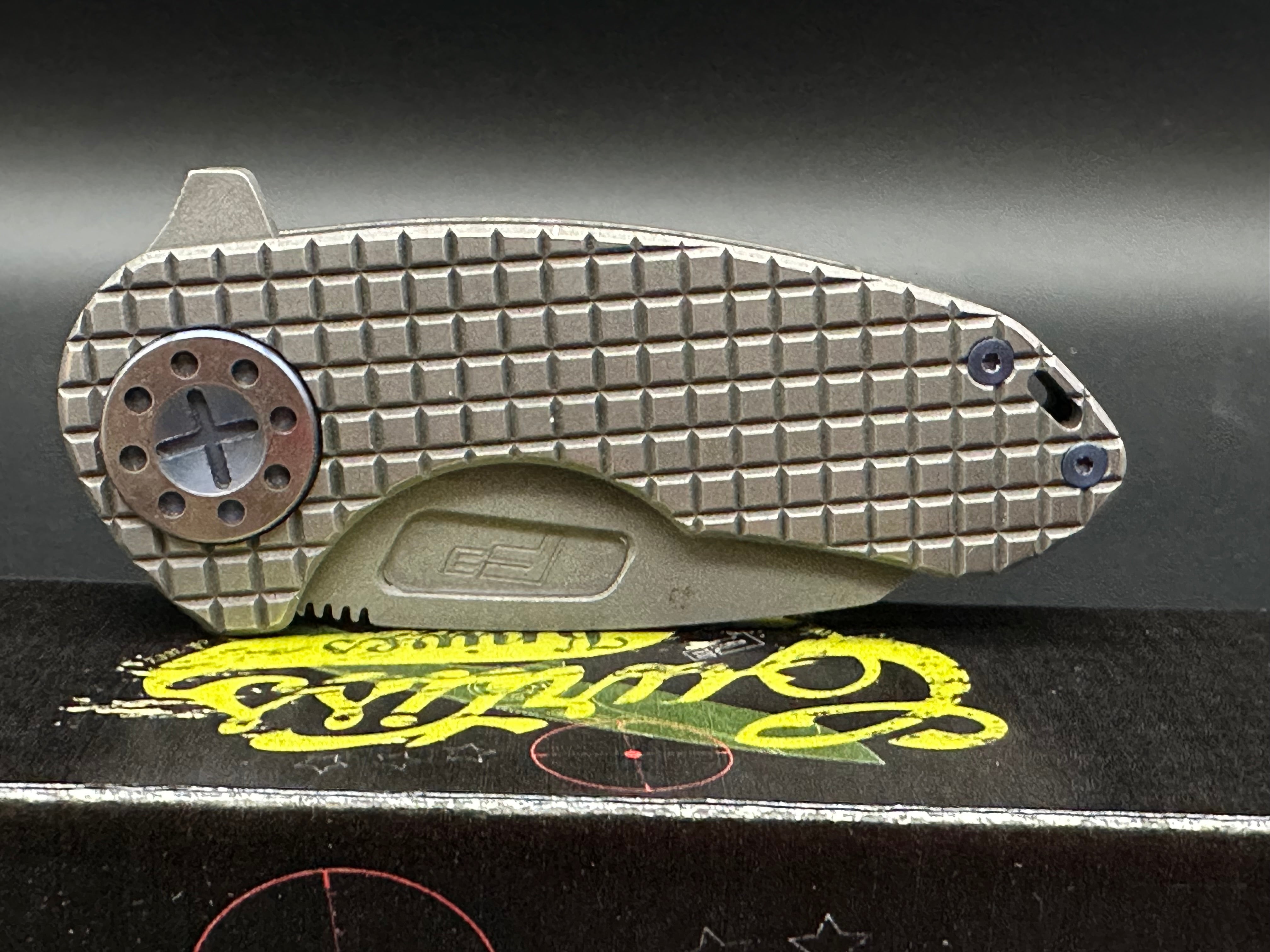 Curtiss Custom Knives F3 Compact Wharny Flipper Knife - Smooth Blasted Titanium Handle, MagnaCut Steel Blade - EDC, Outdoor, Tactical & Survival Use