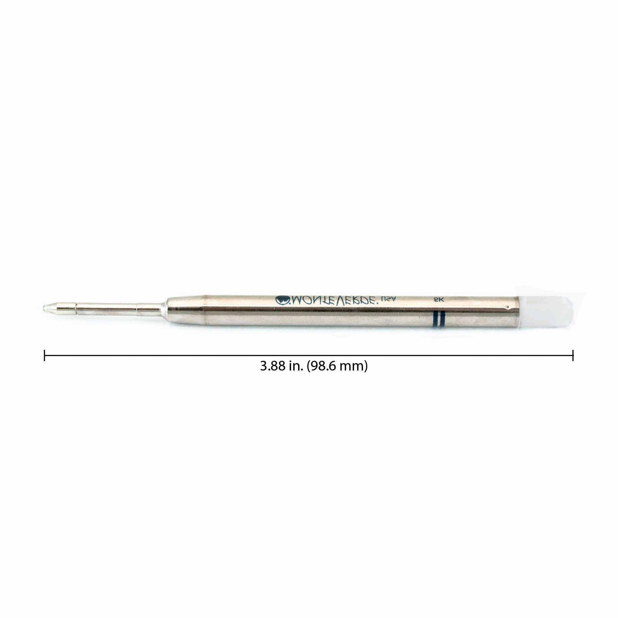 Monteverde Capless Ceramic Gel Refill 50 Pack (P444BB) - Broad Point Blue/Black Ink for Parker Ballpoint Pens - Perfect for Office, School & Everyday Writing