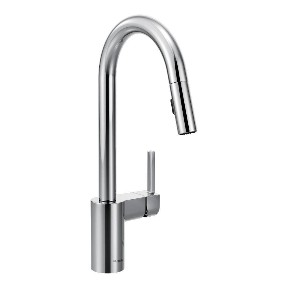 Moen 7565 Chrome Align Kitchen Faucet with Pull-Down Sprayer - Perfect for Modern Kitchens & Easy Dishwashing