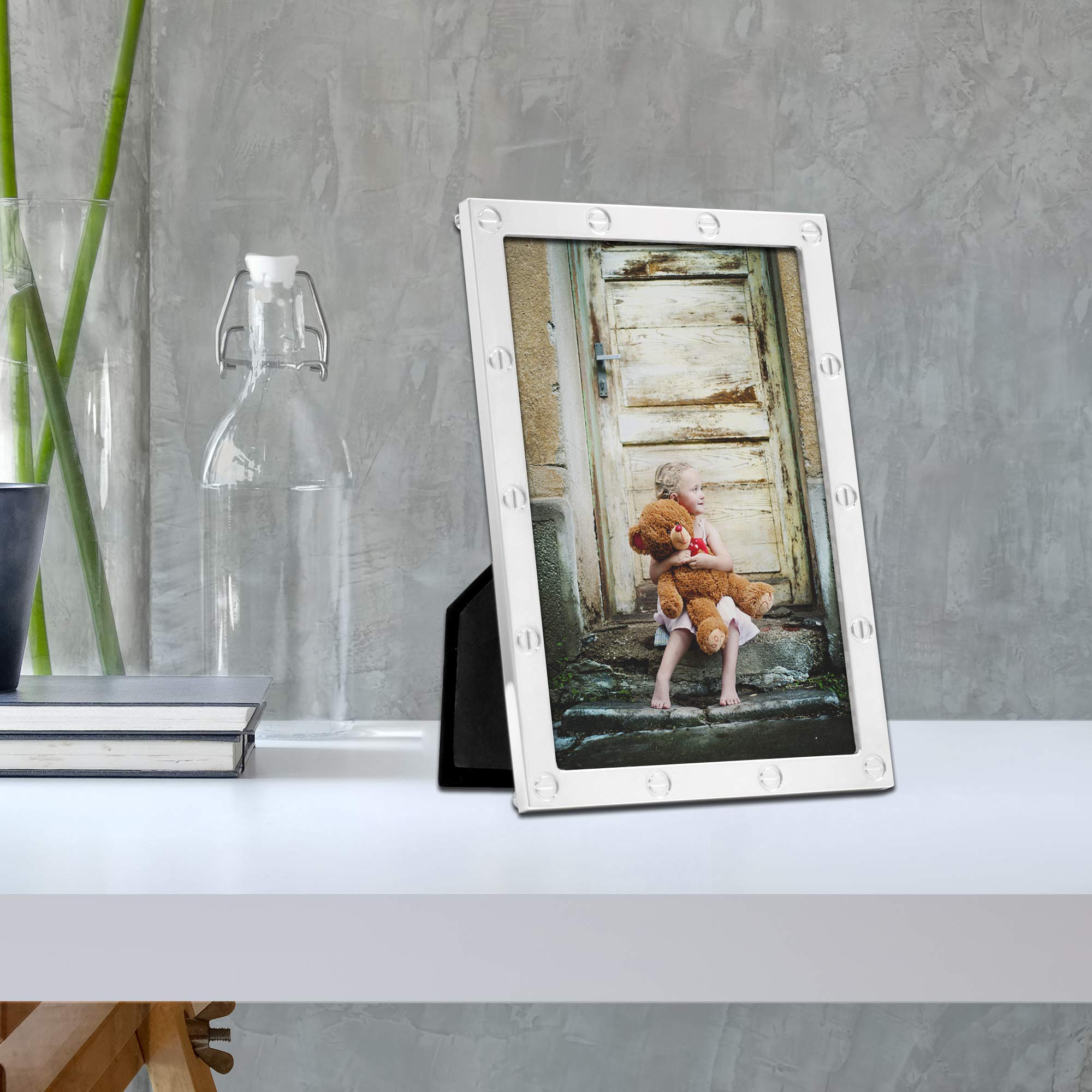 Lawrence Frames 4x6 Silver Picture Frame for Home Decor - Perfect for Displaying Family Photos, Wedding Pictures, and Artwork on Walls, Desks, or Shelves