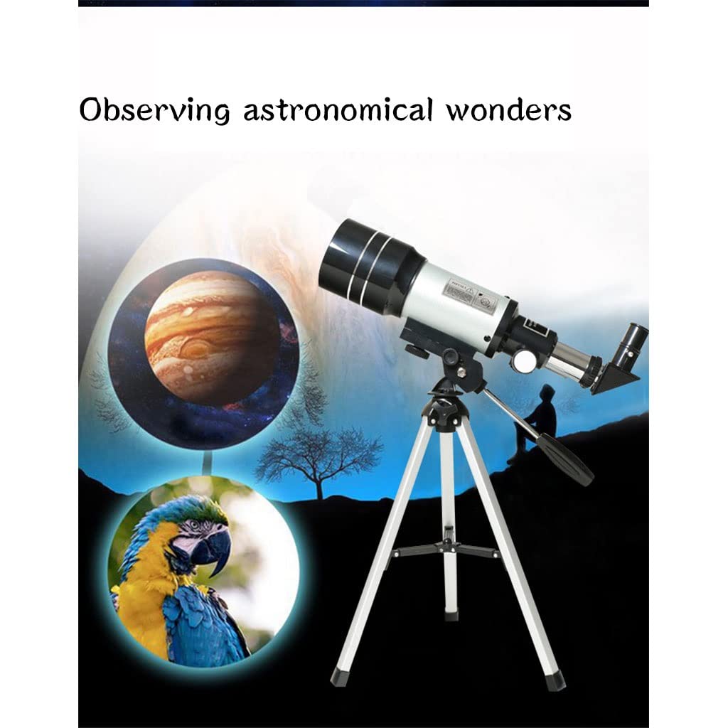 300x70mm Beginner Astronomical Telescope with Adjustable Tripod - Portable Telescope for Adults, Kids & Teens - Perfect for Stargazing, Bird Watching & Outdoor Exploration