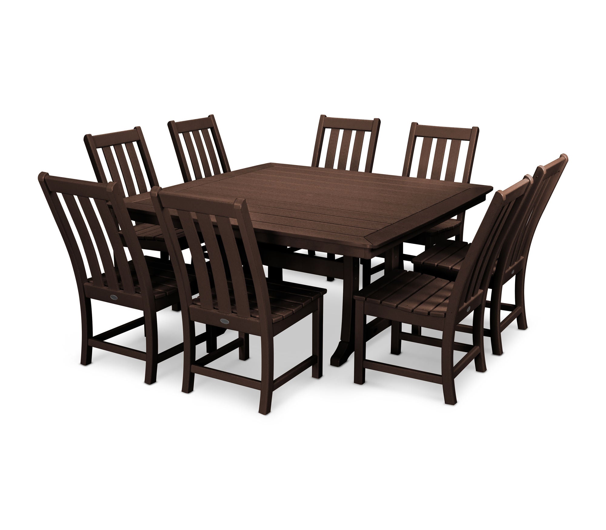 POLYWOOD Vineyard 9-Piece Outdoor Dining Set - Patio Furniture for Backyard, Poolside & Garden - Durable All-Weather Resin Wicker