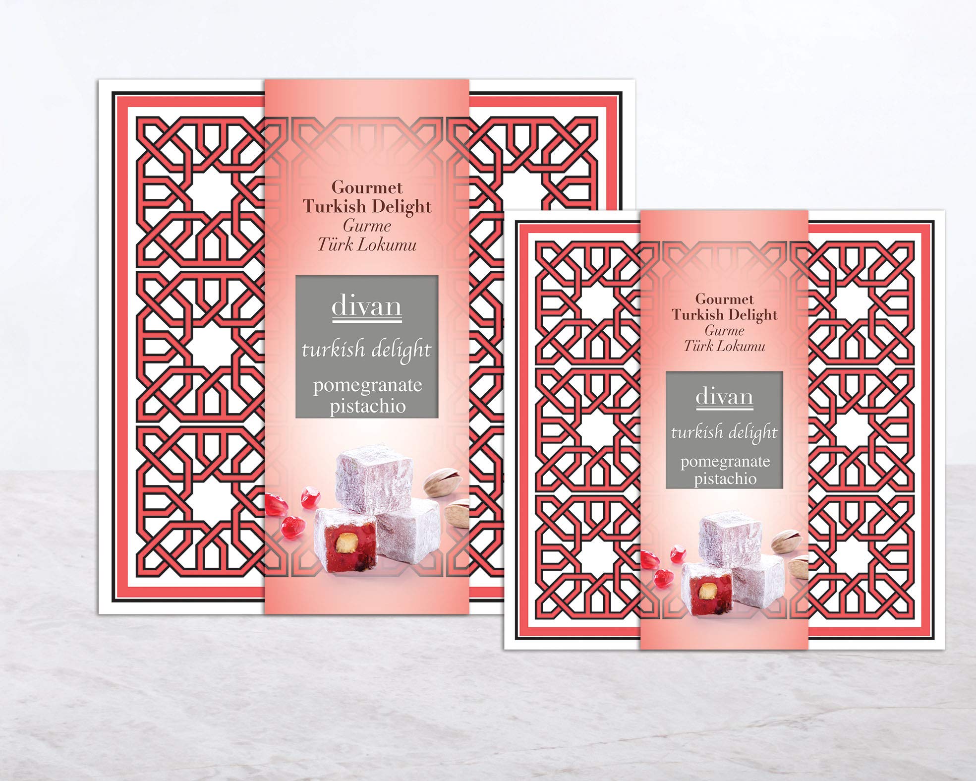 Premium Turkish Delight Gift Box - Pomegranate & Pistachio Flavored Lokum (Loukoumi) | Gourmet Middle Eastern Sweets, Luxury Traditional Confectionery | Perfect for Holiday Gifts, Tea Time Desserts & Special Occasions