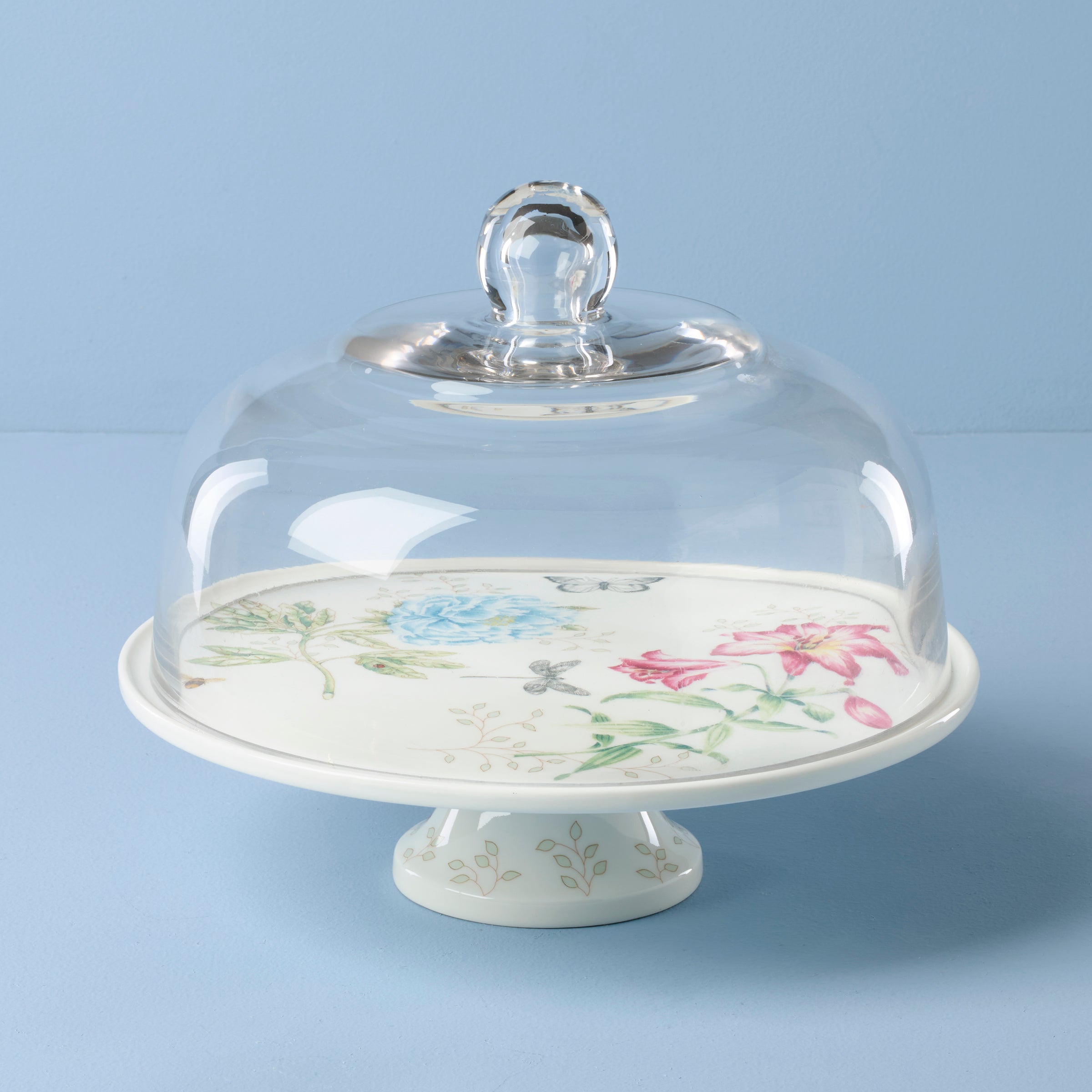 Butterfly Meadow 25th Anniversary Cake Plate - Elegant Porcelain Serving Dish for Wedding, Anniversary & Special Occasions