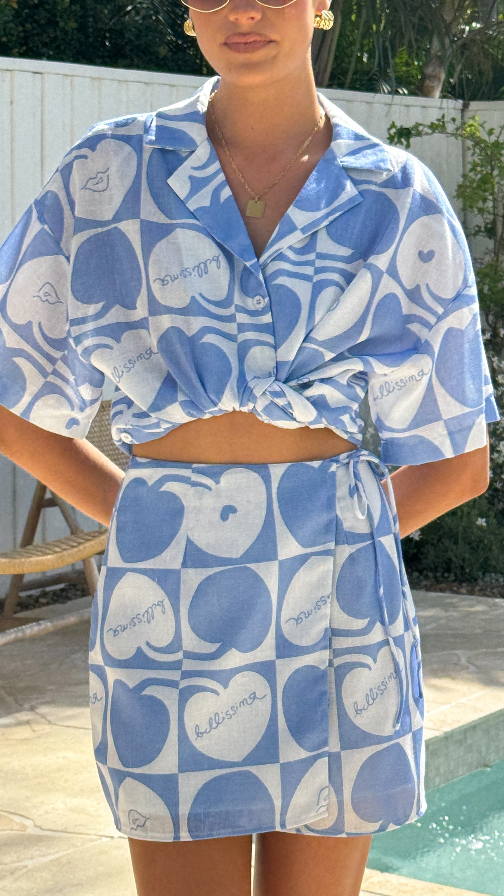 Stylish Abilene Wrap Mini Skirt in Blue - Perfect for Casual Outings, Parties & Summer Fashion