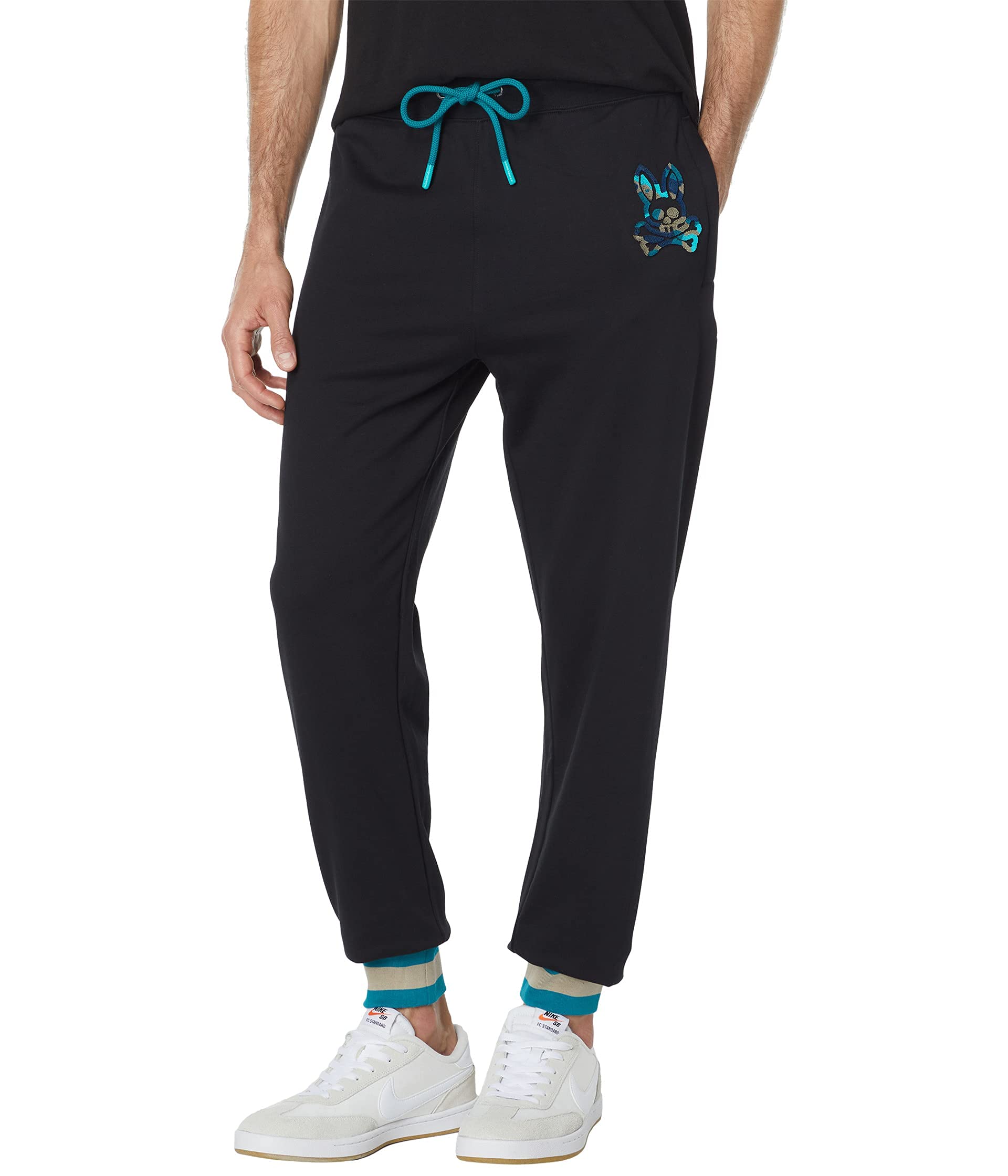 Psycho Bunny Howgate Camo Pants for Men - Black Camouflage Cargo Pants, Size Large (LG) - Perfect for Outdoor Adventures, Streetwear Fashion & Casual Wear