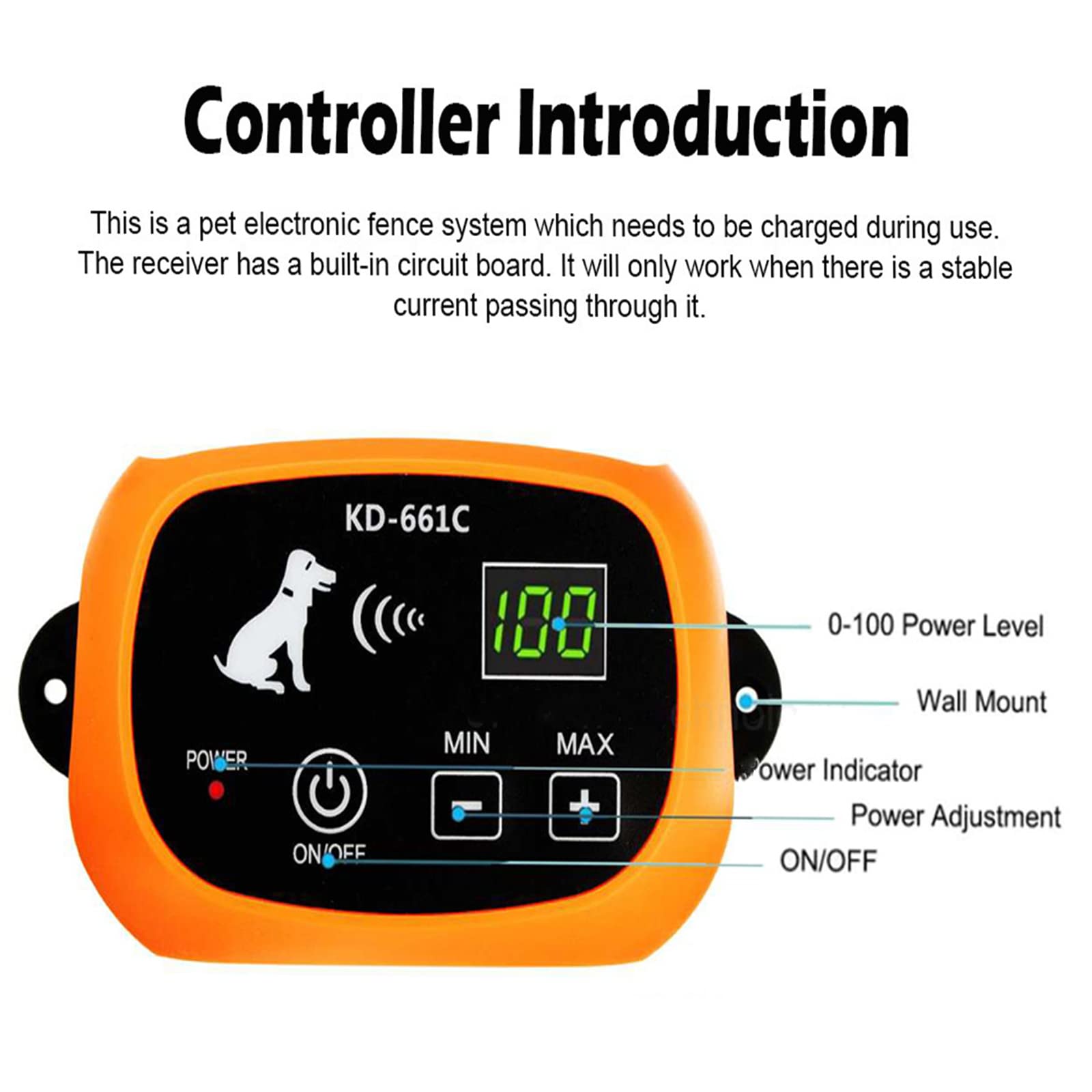 Wireless Electric Dog Fence System - Adjustable 1640ft Pet Boundary Containment with Training Collar Receiver | IP67 Waterproof & Rechargeable | Safe & Harmless for Dogs | Ideal for 2 Dogs | Perfect for Backyard, Garden & Large Outdoor Spaces