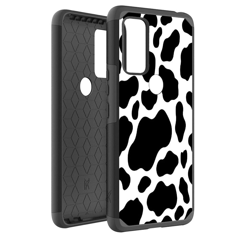Shockproof Hybrid Phone Case for AT&T Radiant Max 5G & Cricket Dream 5G - Dual Layer Protective Cover with Stylish Black Cow Design | Perfect for Daily Use, Travel & Outdoor Activities