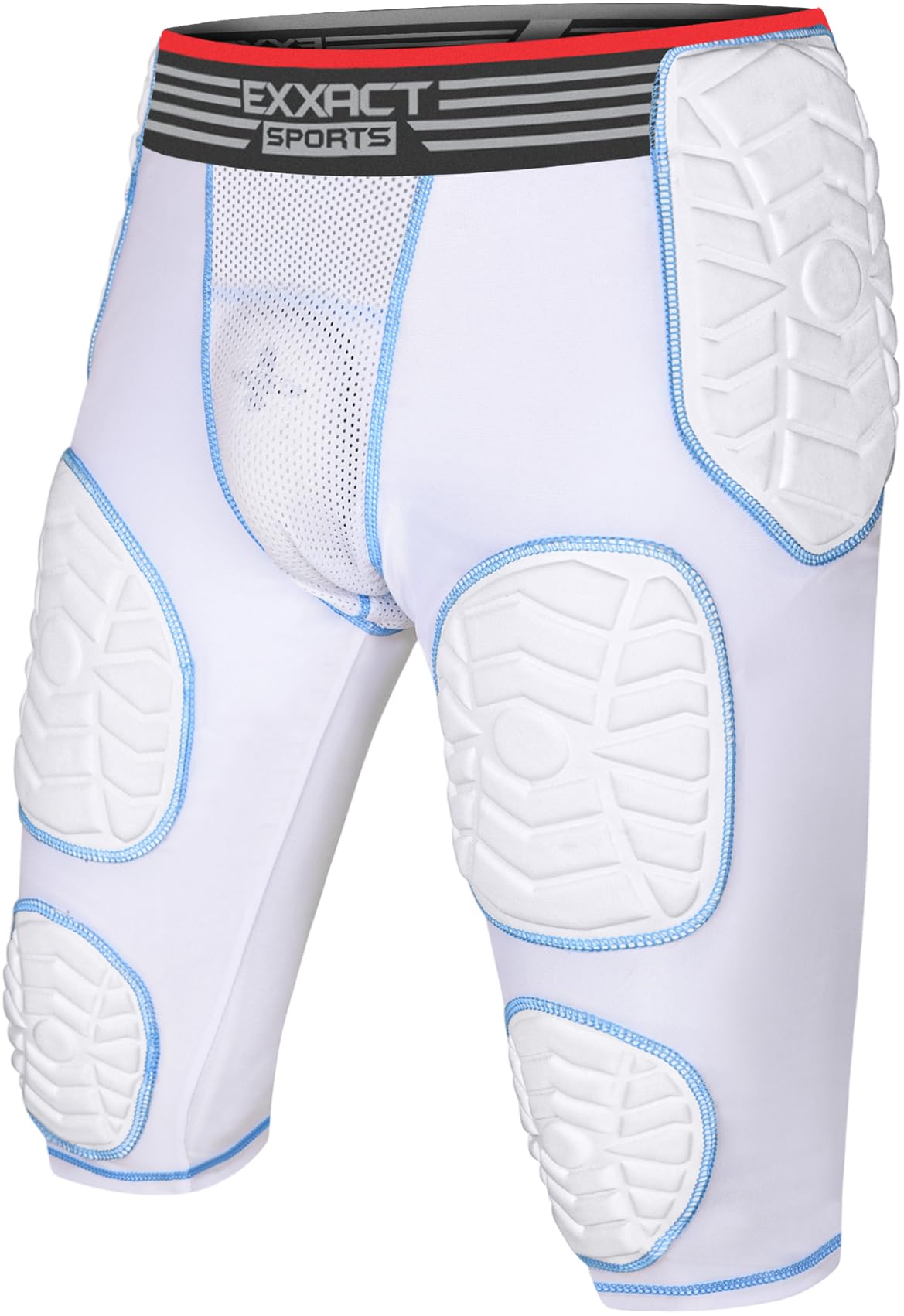 Exxact Sports Combat 7-Pad Adult Football Girdle for Men - Padded Compression Shorts with Cup Pocket | Protective Football Undergarment for Training & Games | High-Performance Football Gear for Athletes