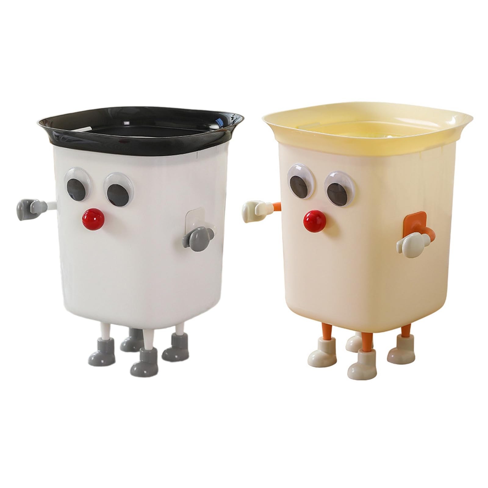 Large Capacity Trash Can with Foot Pedal & Handle - Funny Big Eye Garbage Bin for Kitchen, Bathroom, Office & Home Use - Durable Container Bin for Waste Disposal & Recycling