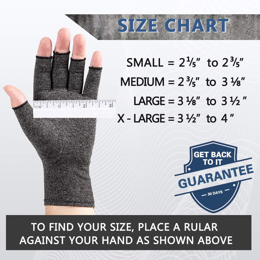 Arthritis Compression Gloves for Women & Men - Fingerless, Breathable & Moisture Wicking for Joint Pain Relief - Ideal for Typing, Gaming & Daily Activities
