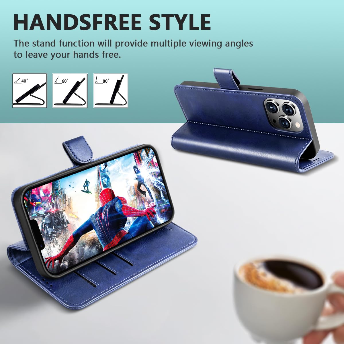 Premium Leather Wallet Case for iPhone 13 Pro (6.1