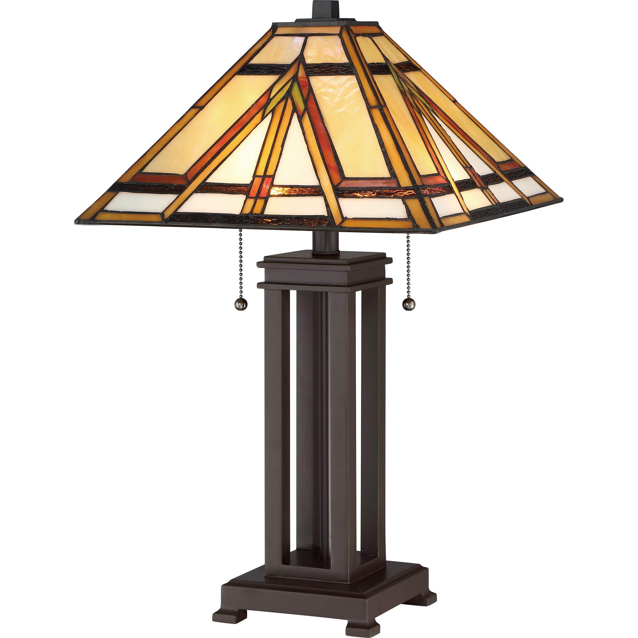 Quoizel Gibbons 2-Light Russet Table Lamp - Vintage Style Brass Finish for Bedroom, Living Room & Office Decor