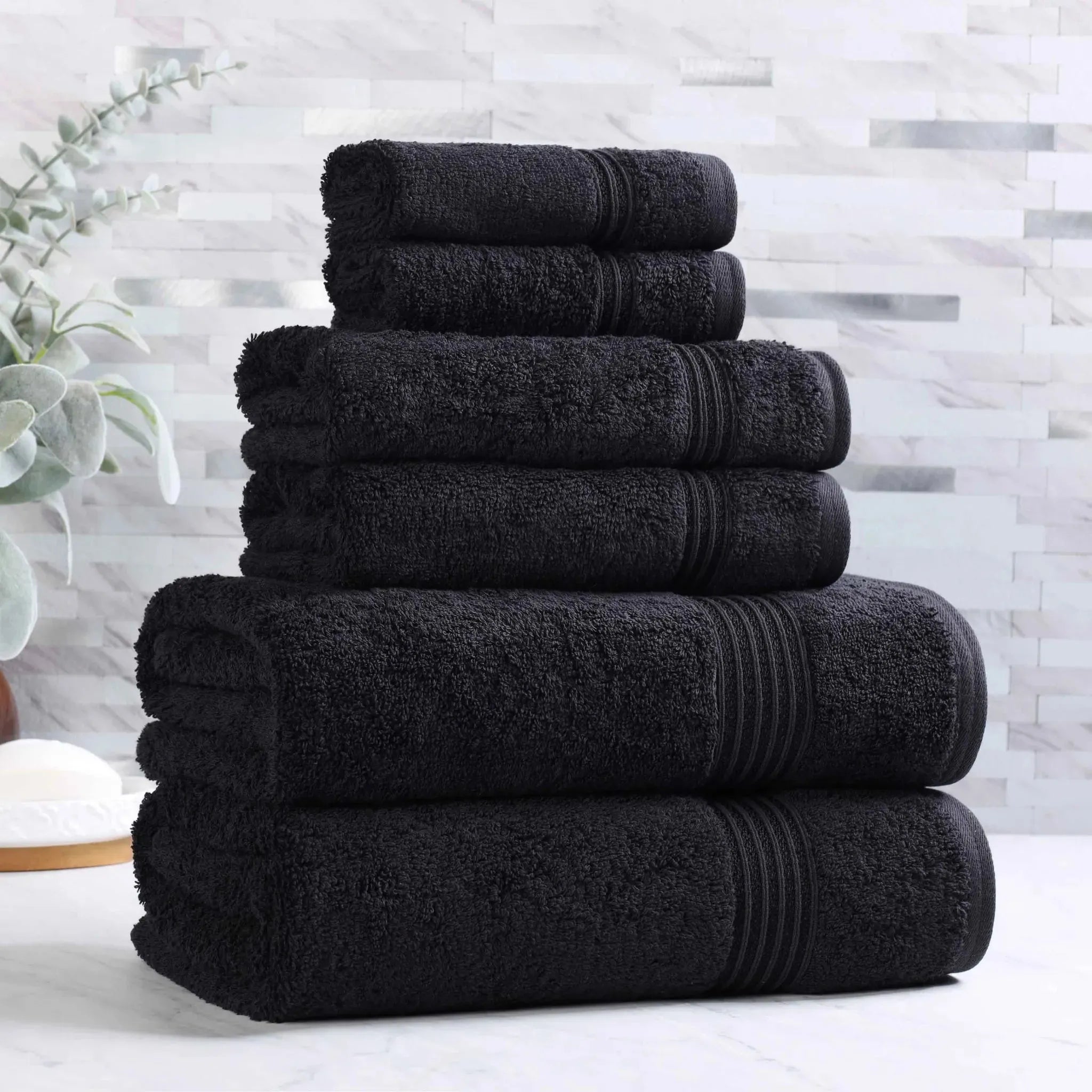 Premium 6-Piece Egyptian Cotton Towel Set - Ultra Soft, Absorbent & Heavyweight Bath Towels for Luxury Spa, Hotel & Home Use