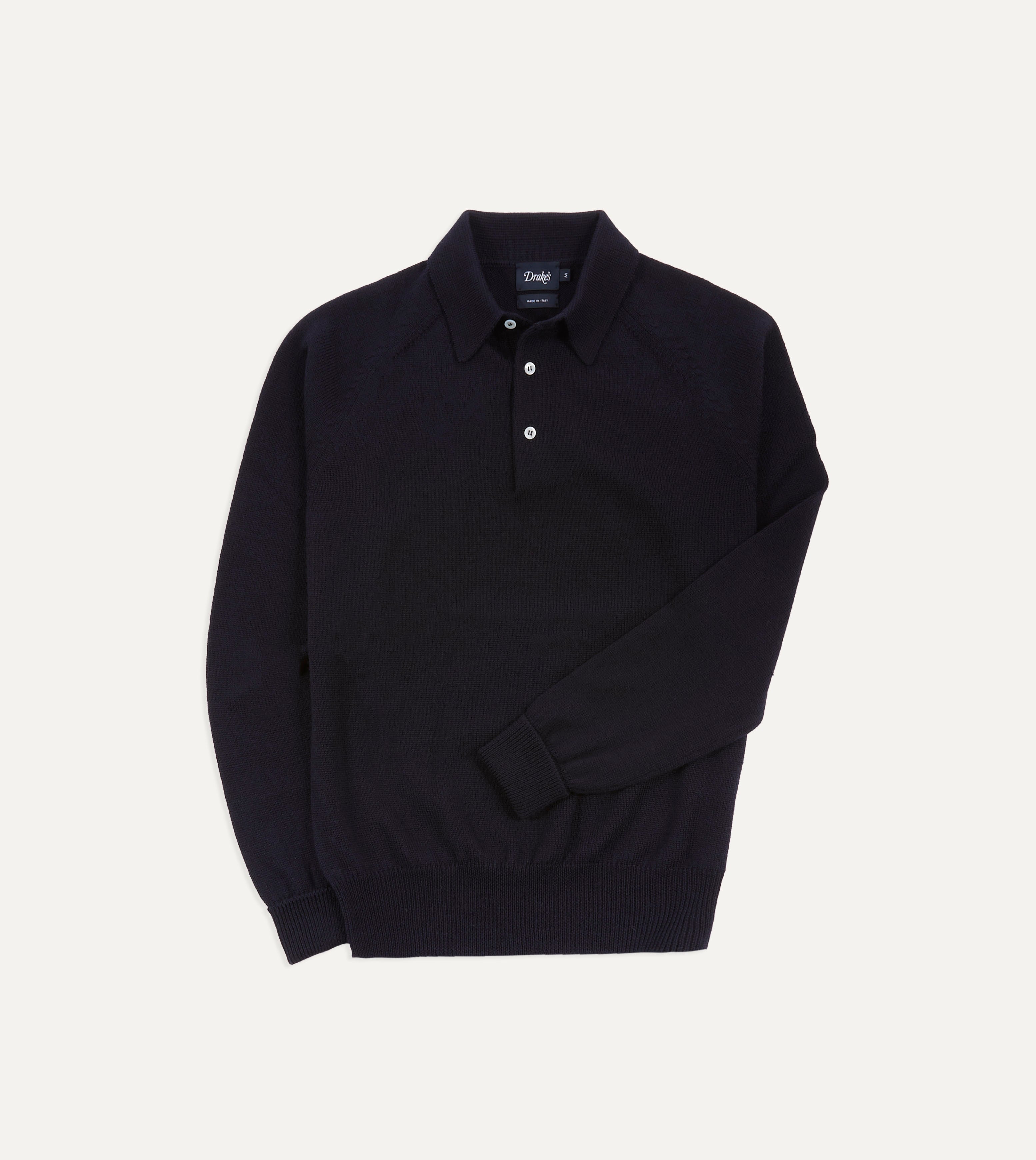 Premium Navy Blue Merino Wool Knitted Polo Shirt for Men - Soft Breathable Business Casual Wear for Office & Outdoor Activities