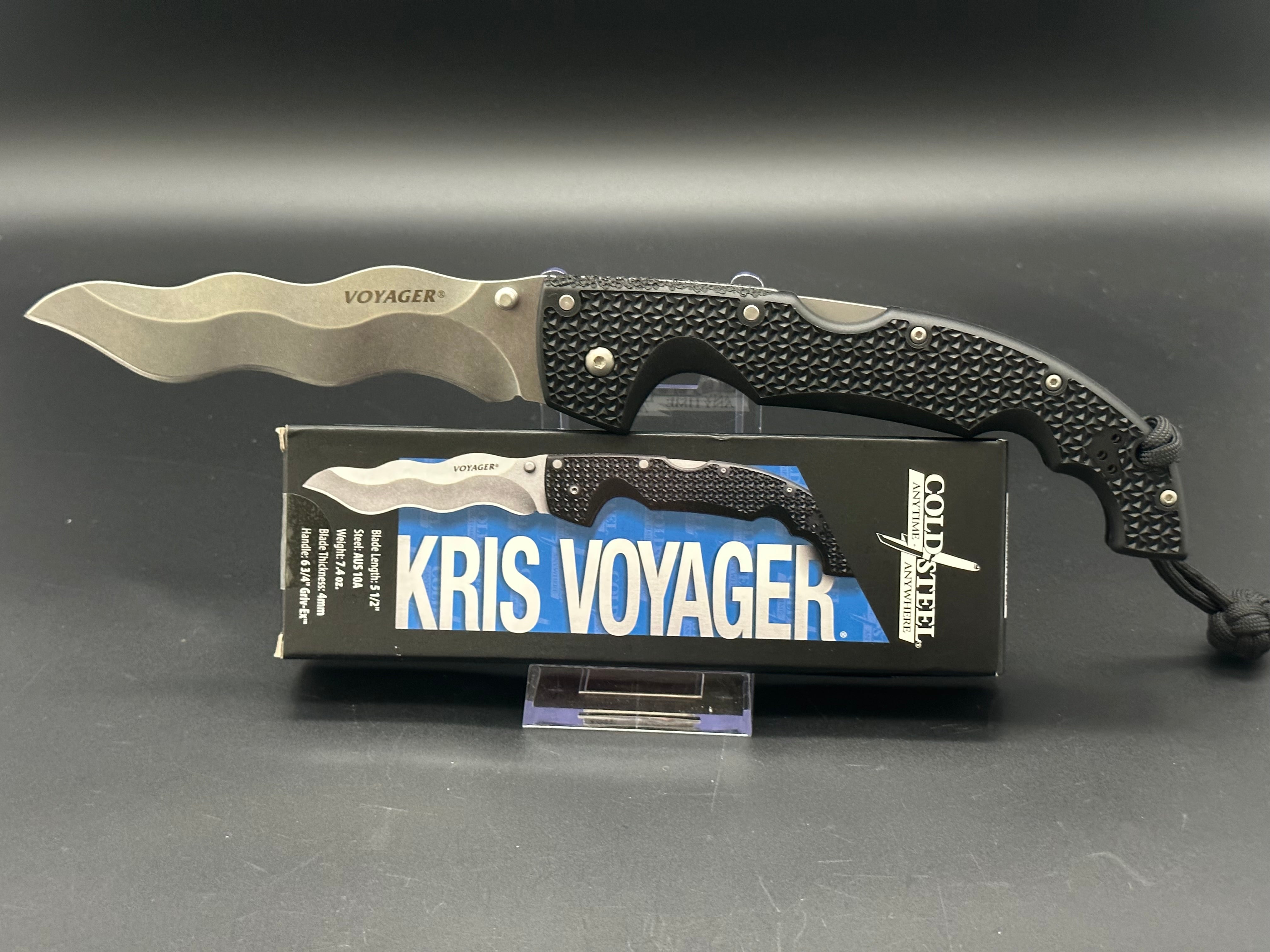 Cold Steel Kris Voyager Tanto Knife - High Carbon Stainless Steel Blade, Non-Reflective Coating - Perfect for Outdoor Survival, Camping & Tactical Use