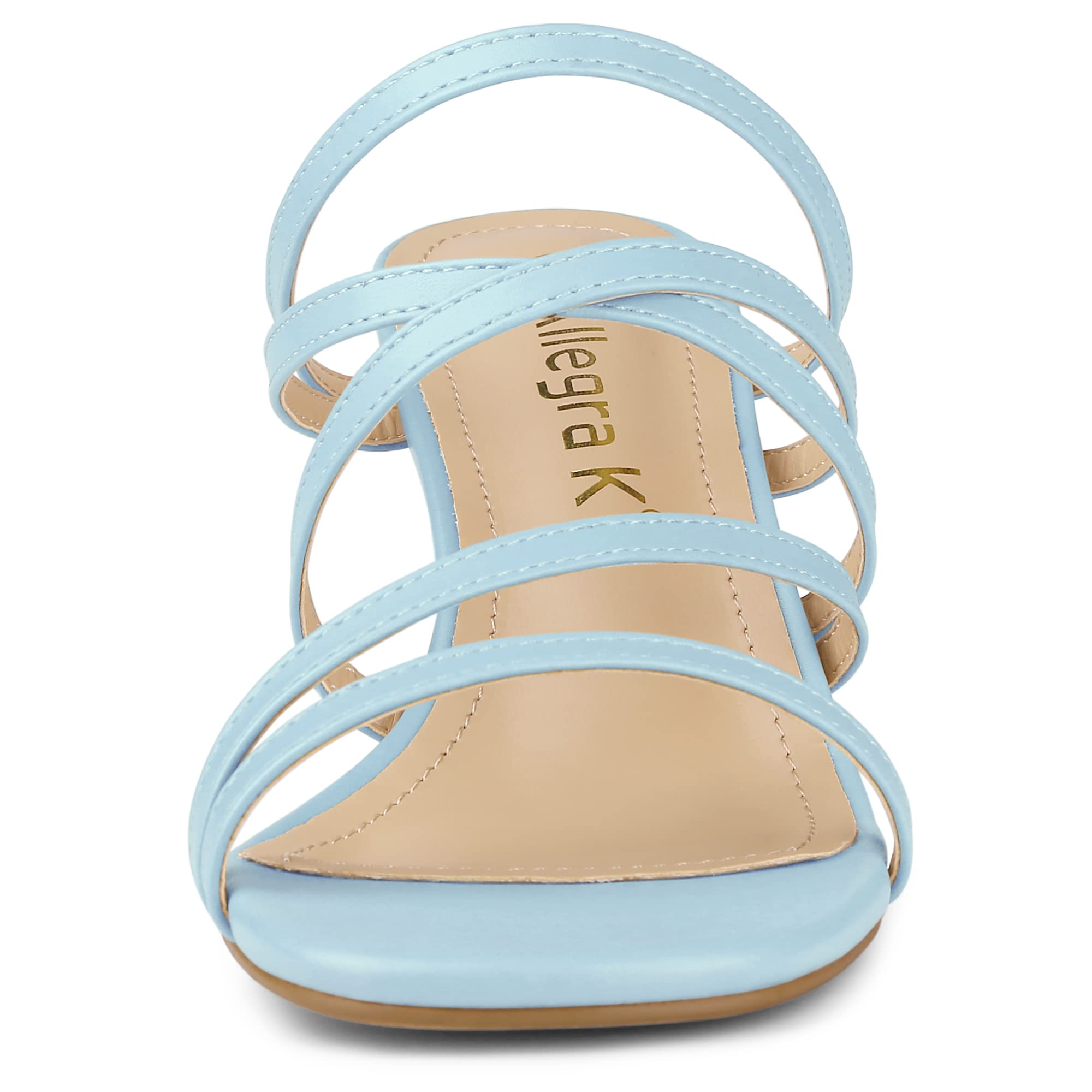 Allegra K Women's Strappy Block Heel Slide Sandals - Comfortable Summer Dress Shoes for Weddings, Parties & Office Wear