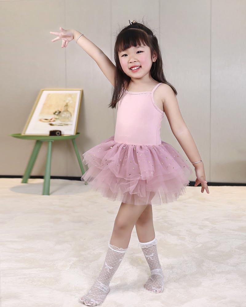 Sparkly Toddler Girls Tutu Dress with Adjustable Straps - Shiny Tulle Ballet Leotard & Ballerina Costume for Dance Recitals, Birthday Parties & Photo Shoots