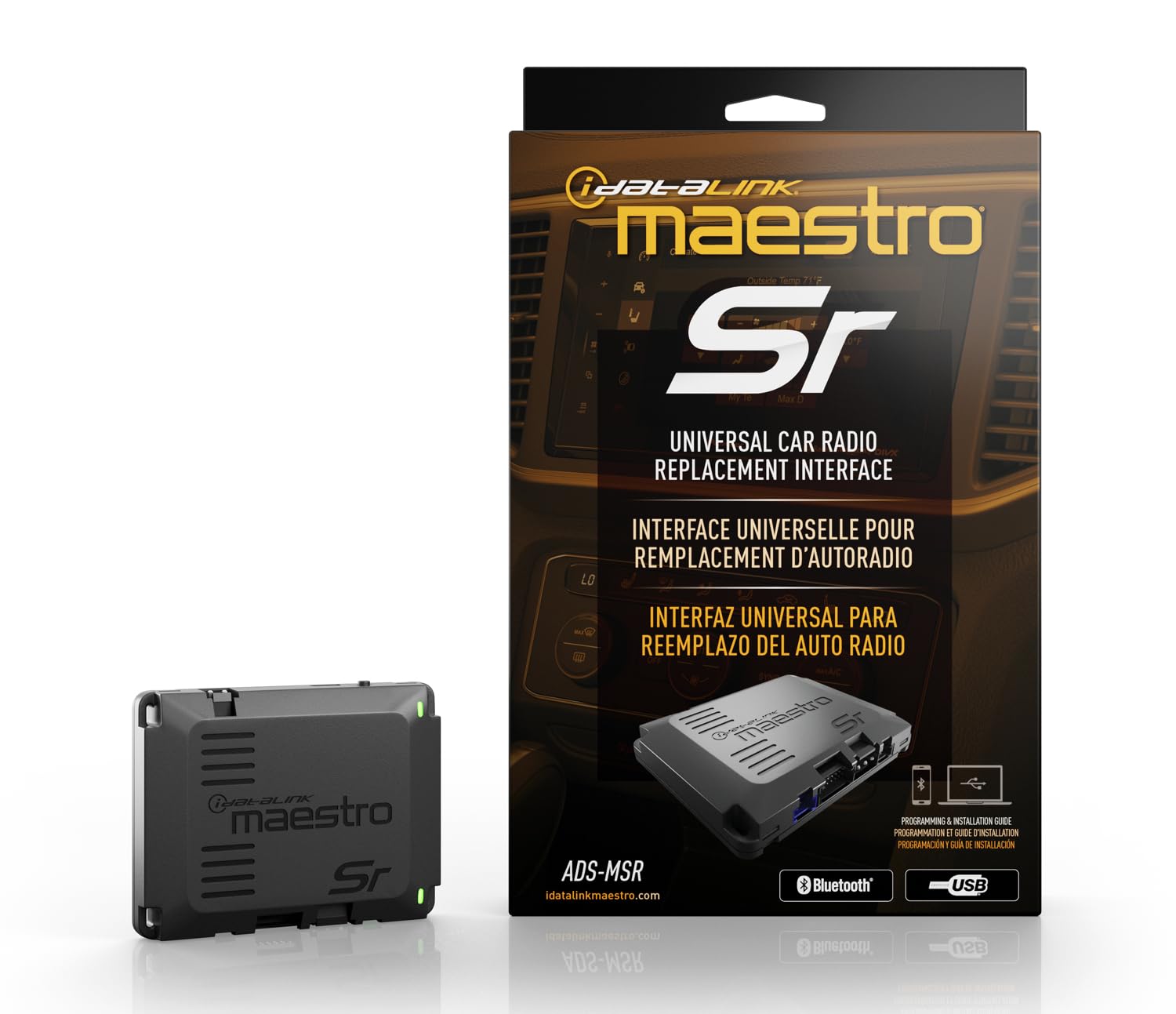 iDatalink Maestro ADS-MSR Universal Car Stereo Interface - Retain Steering Wheel Controls & Factory Settings - Bluetooth Wireless Programming for Factory Audio System Upgrades - Perfect for DIY Car Stereo Installation & Aftermarket Radio Integration
