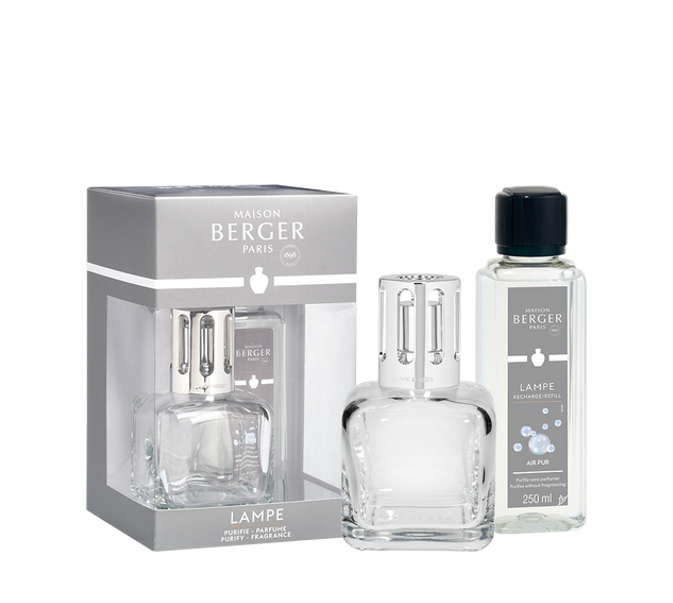Maison Berger Clear Ice Cube Lamp Gift Set with 250ml So Neutral Refill - Elegant Home Decor for Living Room, Bedroom & Office Aromatherapy