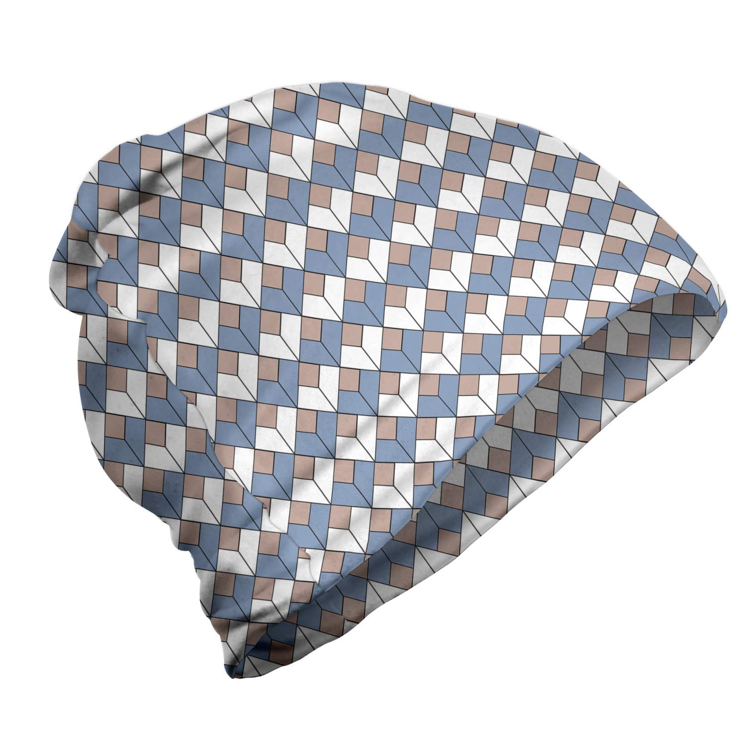 Ambesonne Unisex Beanie - Nested Diamond Line Design for Men & Women - Warm Winter Hat for Hiking, Camping & Outdoor Activities