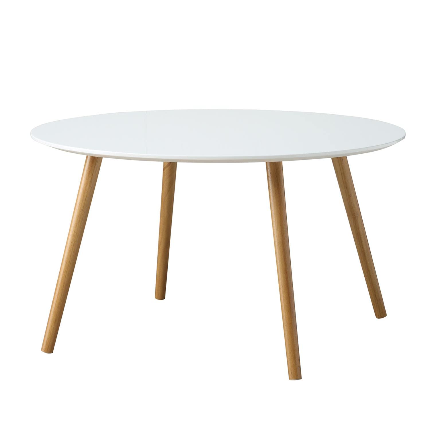 Convenience Concepts Oslo Round Coffee Table - Glossy White Finish - Modern Living Room Furniture for Small Spaces & Apartments