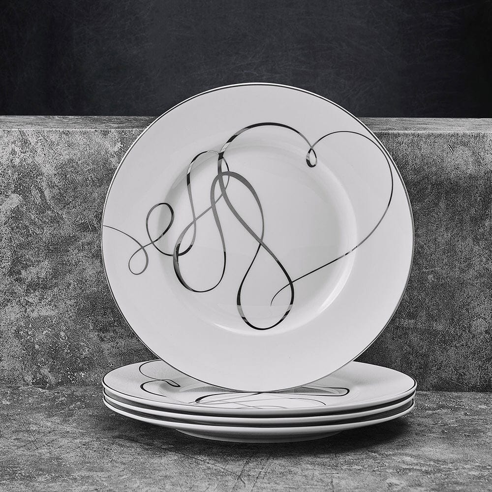 Love Story Set of 4 Salad Plates - Elegant Dinnerware for Romantic Dinners, Anniversaries & Special Occasions | Perfect for Couples, Weddings & Valentine's Day Gifts