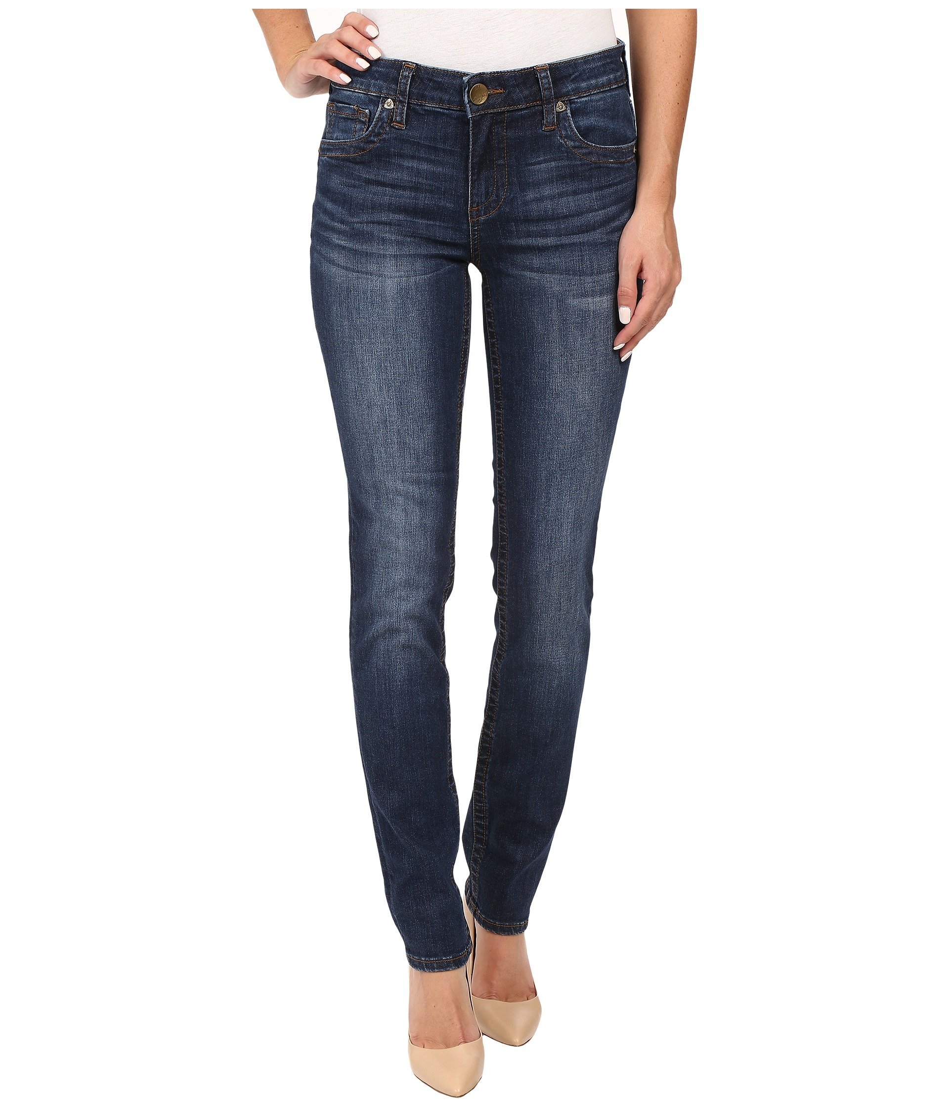 KUT from the Kloth Women's Stevie Straight Leg Jeans - High Waist Stretch Denim Pants for Casual Wear & Everyday Outfits