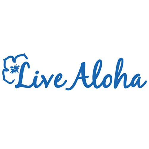 Live Aloha Flower Hawaiian Sticker Decal - Vibrant Blue Tropical Vinyl Decal for Laptop, Water Bottle, Car & Wall Decor - Perfect for Beach Theme, Hawaii Vacation & Summer Party Decorations