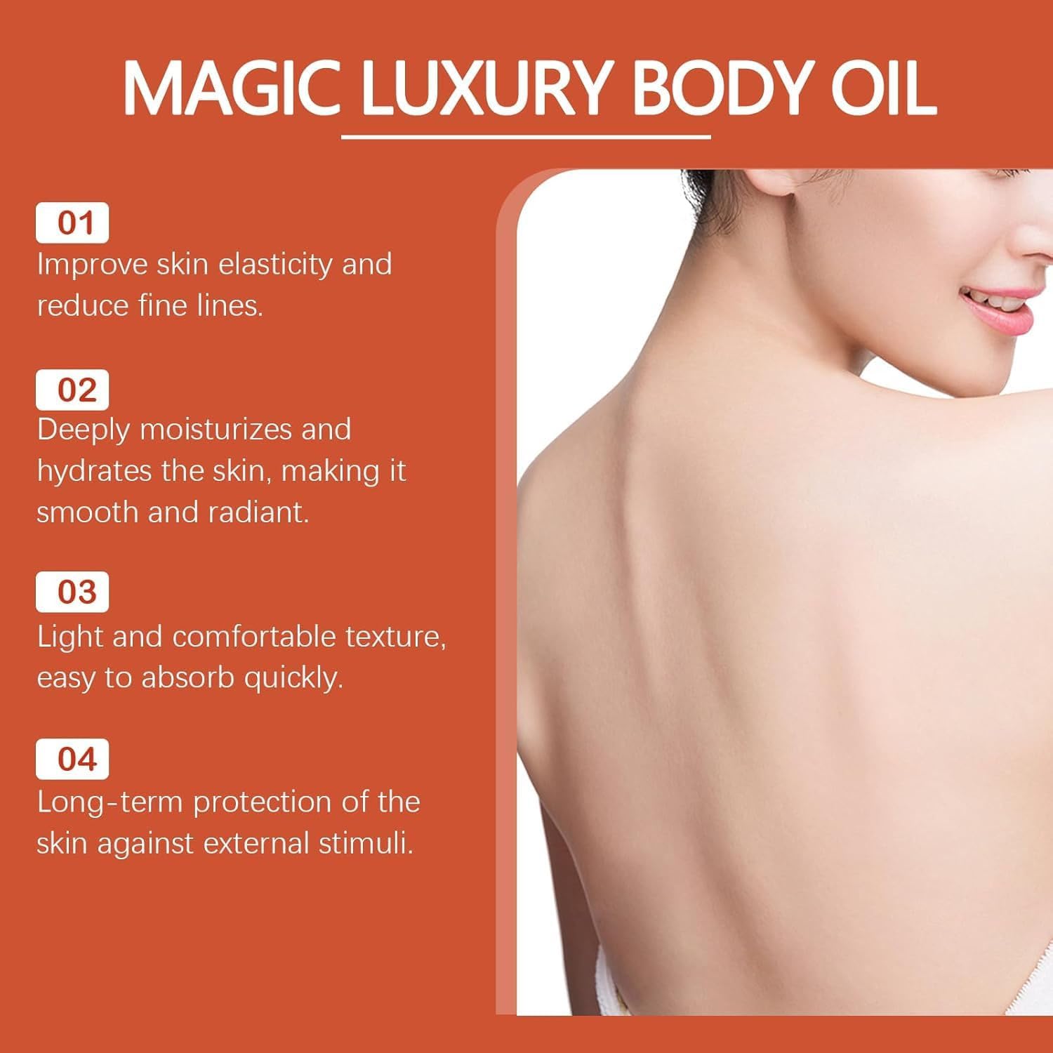 Firming Body Oil for Hydration & Skin Tightening - 3.38 fl oz Moisturizing Treatment for Arms, Legs & Full Body - Perfect for Post-Workout Recovery & Anti-Aging Skincare Routine